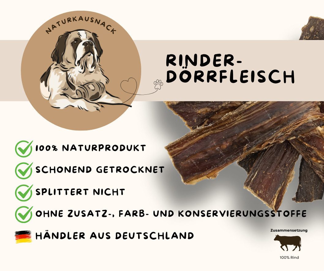 Warnick´s Tierfutterservice Rinderdörrfleisch / Schlundfleisch - natürlicher, fettarmer Kausnack, Snack für: Hunde
