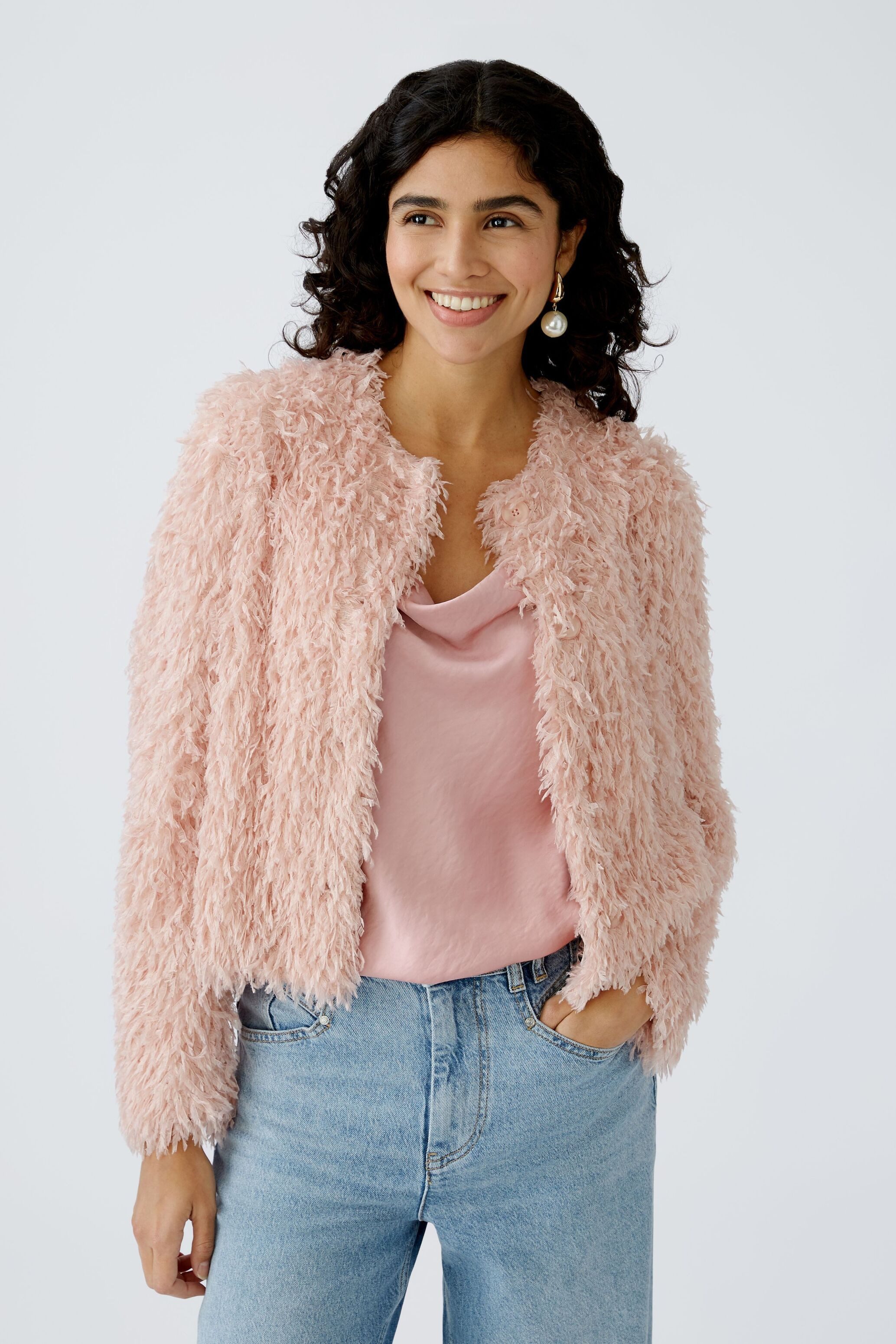 Oui Strickjacke Jacke mit Jerseyfutter günstig online kaufen