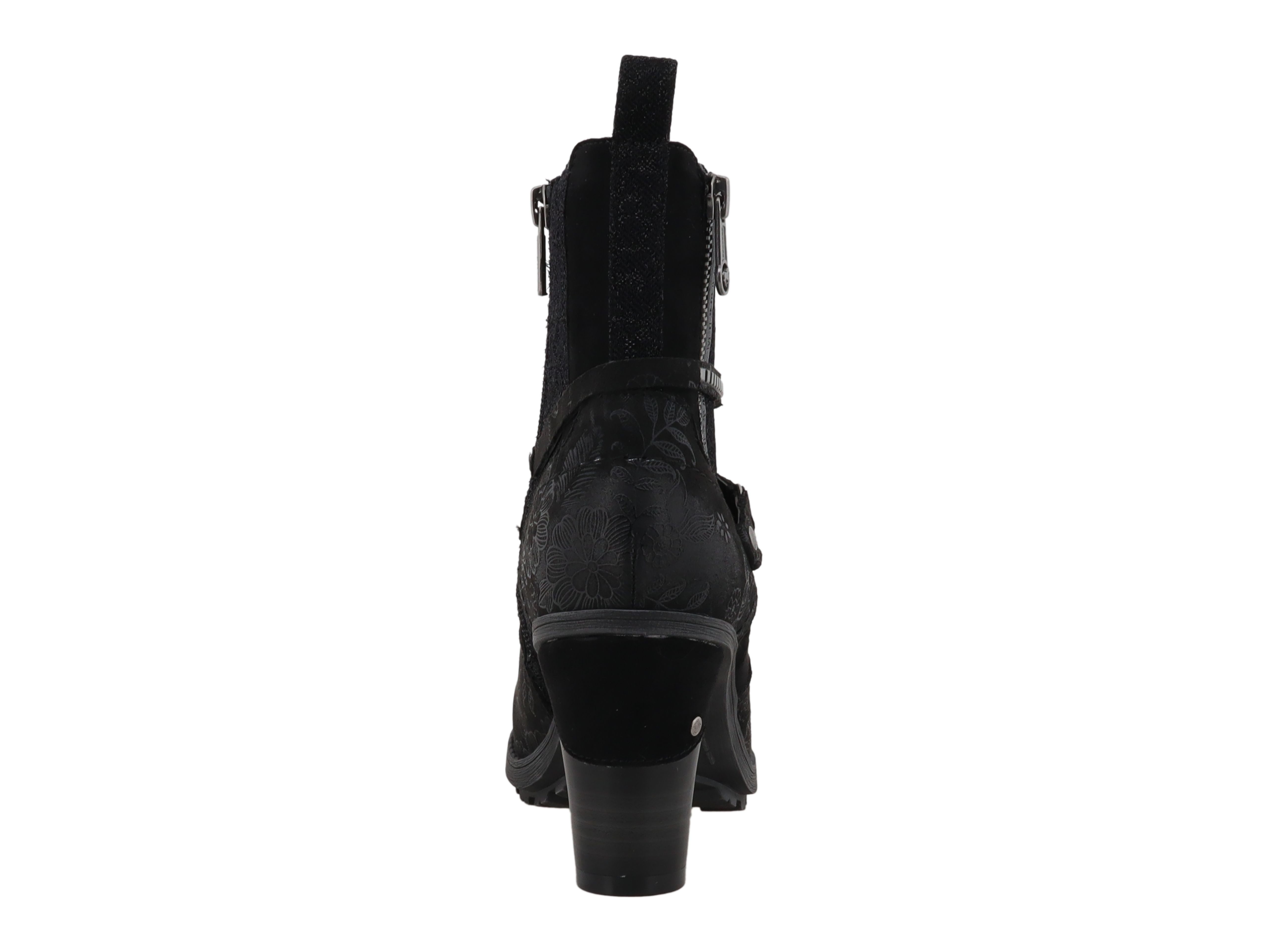 Mustang Shoes Mode-Stiefel Stiefelette Blockabsatz, Boots mit Zierreißverschluss und Zierriemchen