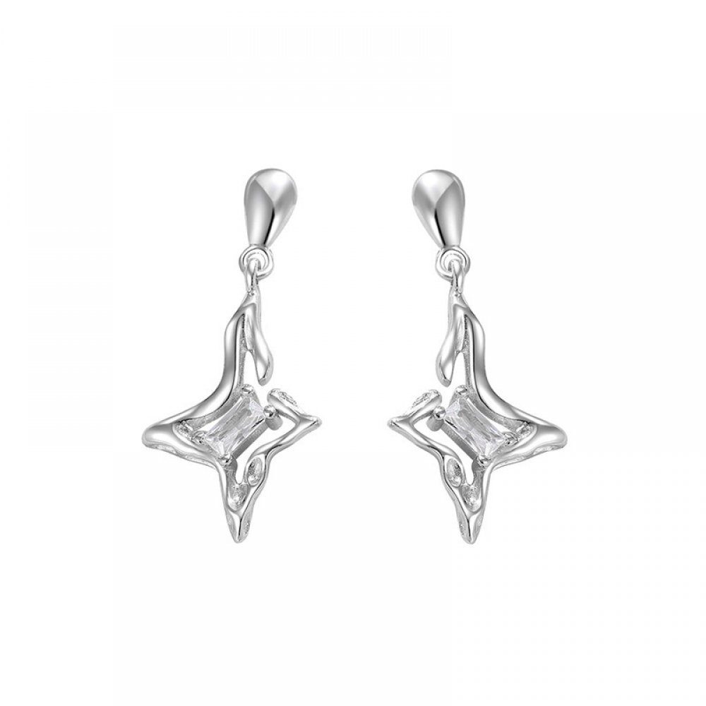 Invanter Paar Ohrhänger Starry Star Falling s925 Silber Dark Diamond Ohrringe Weiblich, inkl.Geschenkbo | Ohrhänger