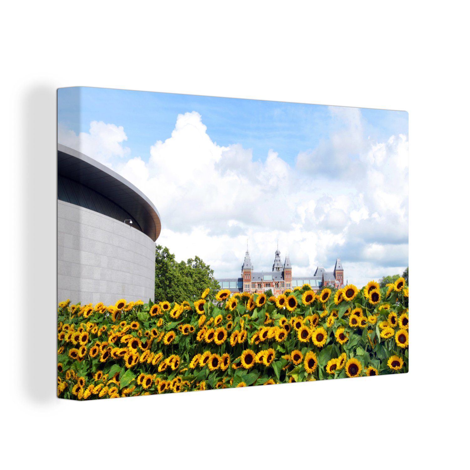 (1 Van-Gogh-Museum Leinwandbild 30x20 in St), Aufhängefertig, Amsterdam, cm Das Wanddeko, OneMillionCanvasses® Leinwandbilder, Wandbild