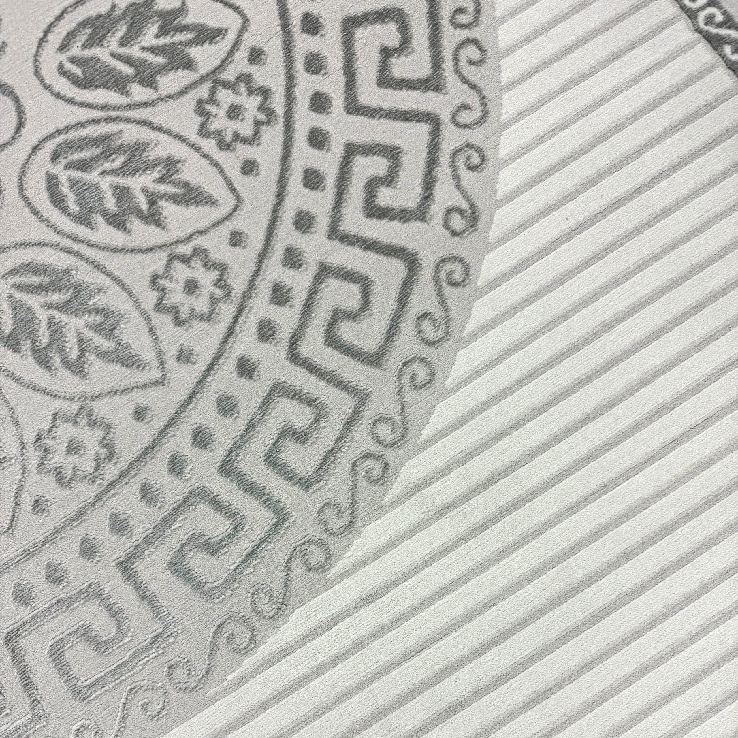 Carpetia Teppich Carpetia Wohnzimmer Teppich modern orientalisch elegant glänzend grau, rechteckig, Höhe: 5 mm