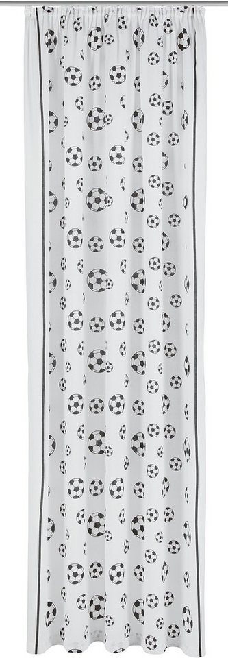 Gardine Football, Lüttenhütt, Kräuselband (1 St), halbtransparent, Polyester