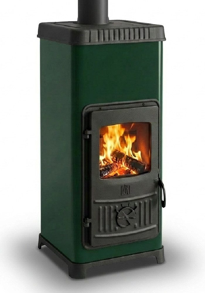 Plamen Kaminofen Dora 10N mit Herdplatte, grün, 7,20 kW