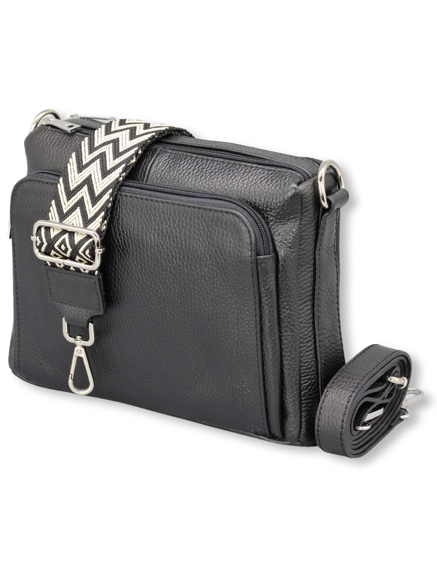 Schultertasche BECKY Umhängetasche für Damen, Schultertasche aus Echtleder