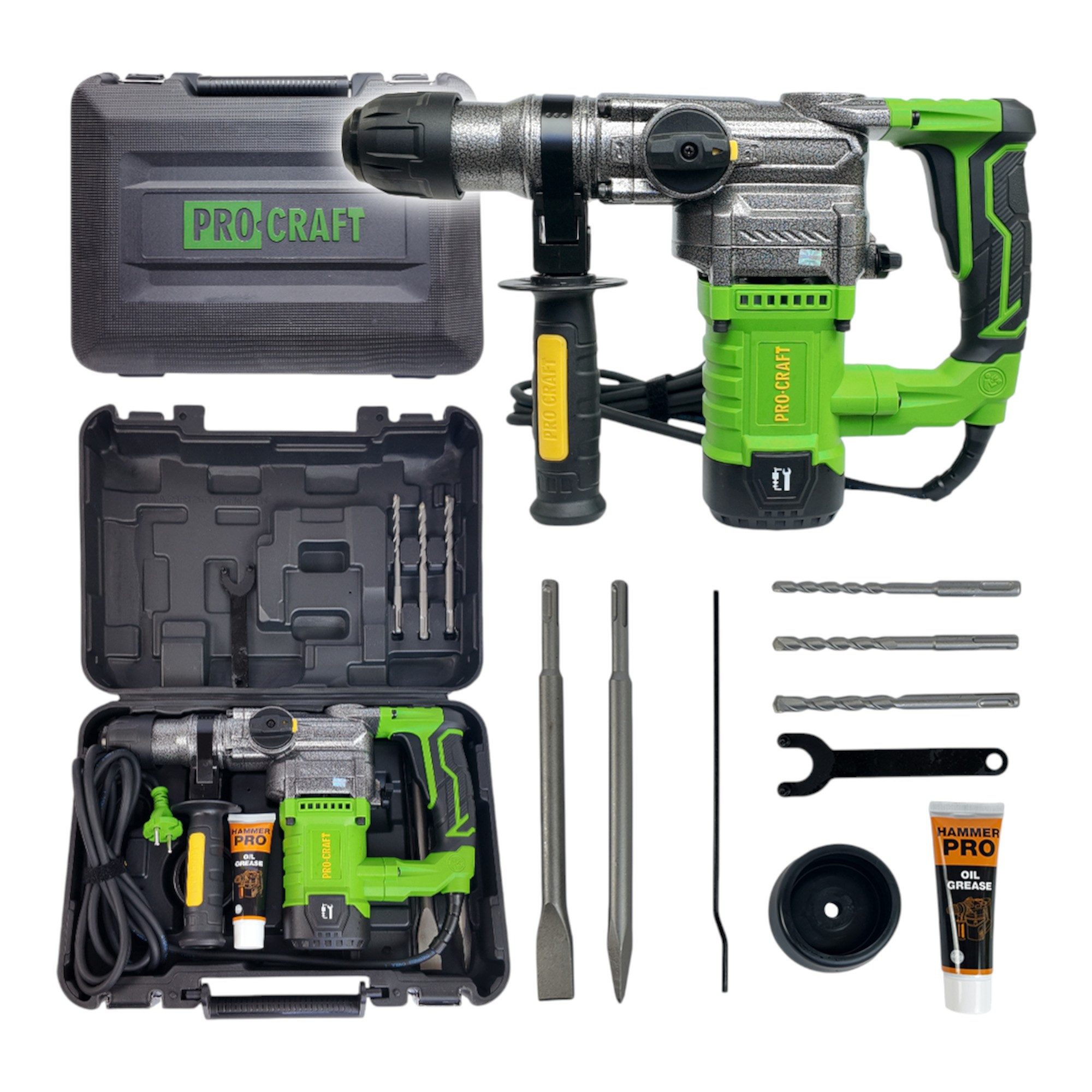 PRO CRAFT Kombihammer Procraft BH1300 Kombihammer 1050 Watt 4,5 J SDS plus + Koffer