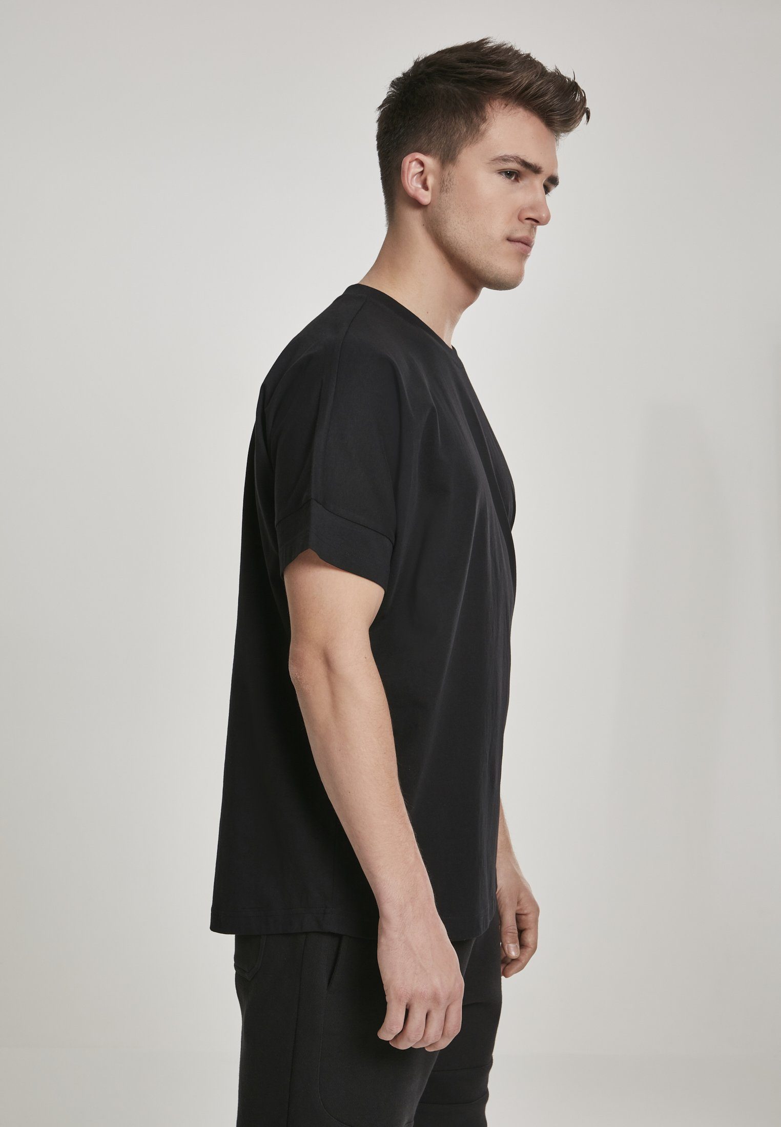 On Sleeve Tee black Oversize TB2686 On Oversize URBAN (1-tlg) Cut T-Shirt Cut Sleeve  T-Shirt CLASSICS