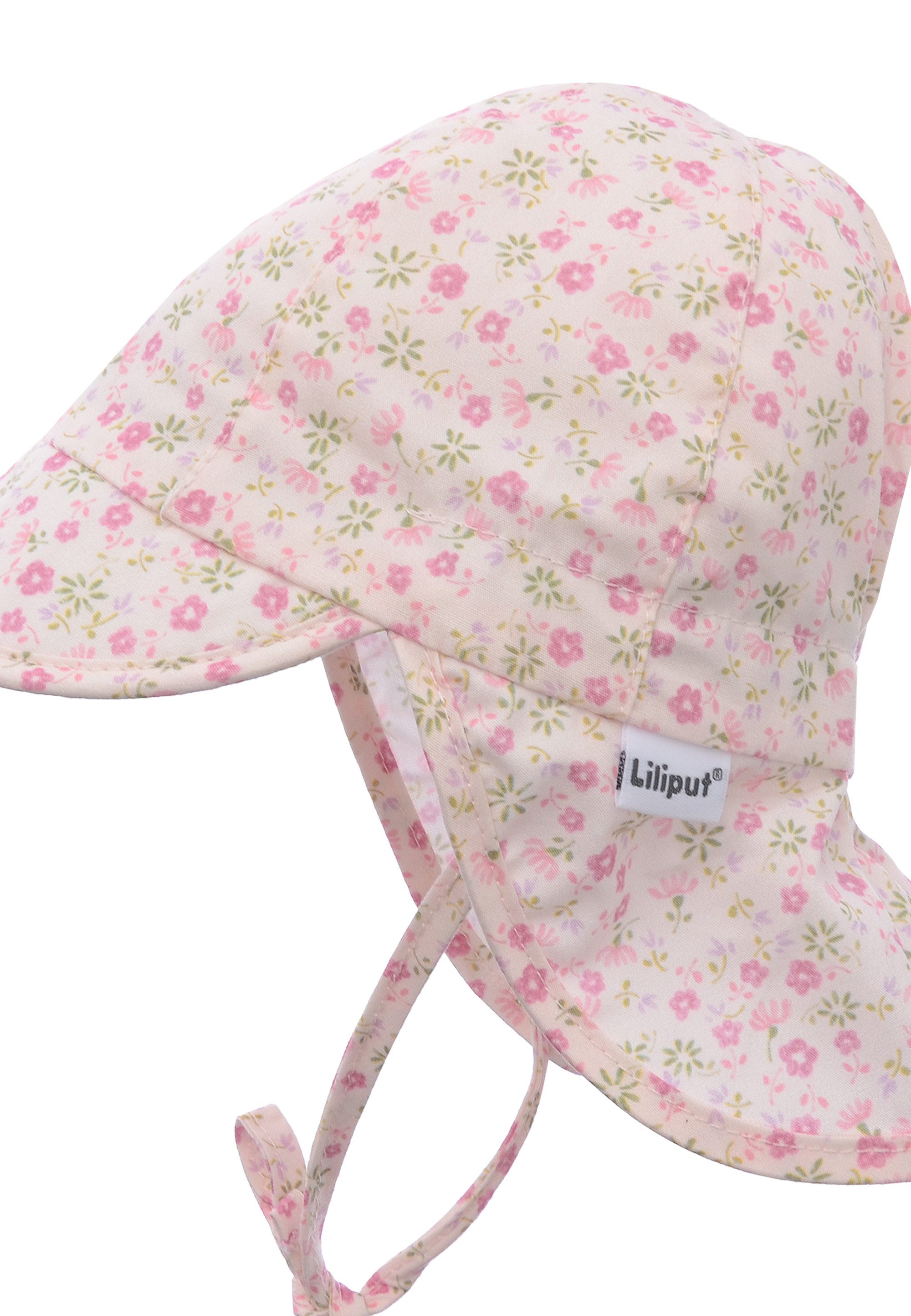 Liliput Strickmütze Blümchen mit praktischem Nackenschutz
