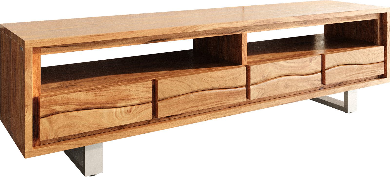 DELIFE Lowboard Live-Edge, Akazie Natur 190 günstig online kaufen