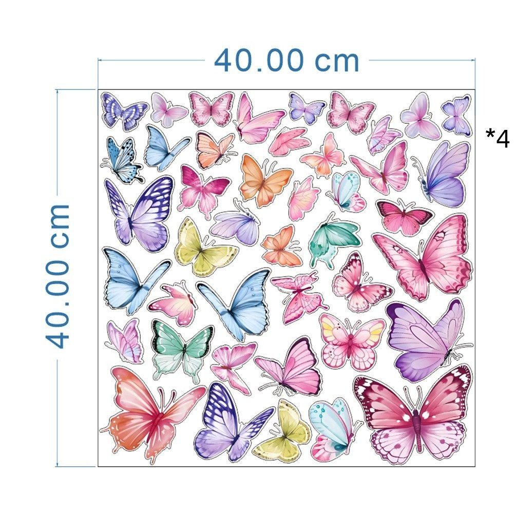 FOUORTUNATE-BEE Wandtattoo Schmetterling Wandsticker Rosa Kinderzimmer Mädchen Wanddeko 4er Set (4 St), Wandtattoo für Babyzimmer Spielzimmer Schlafzimmer Wohnz – Bild 4 von 5
