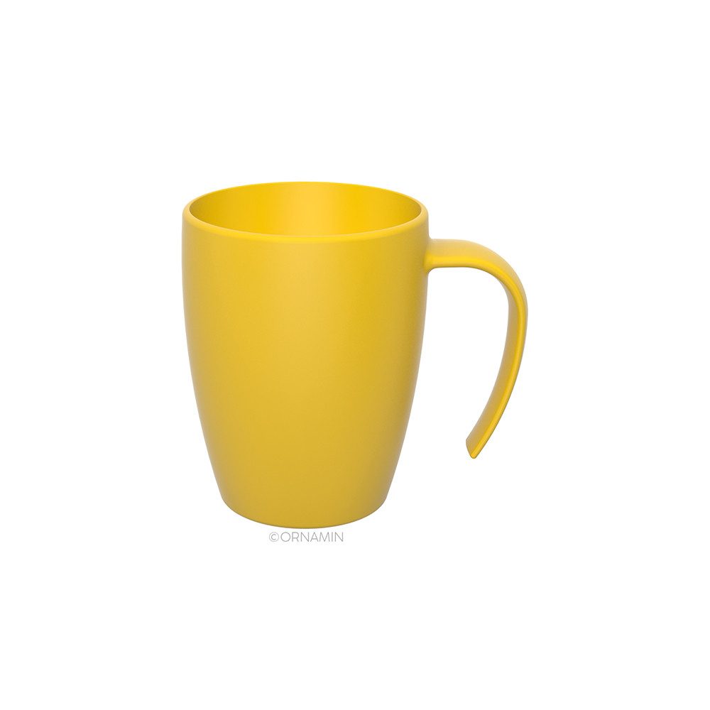 Ornamin Becher Kaffeebecher mit ergonomischem Henkel, Kunststoff, BPA-frei l Stapelbar l Made in Germany
