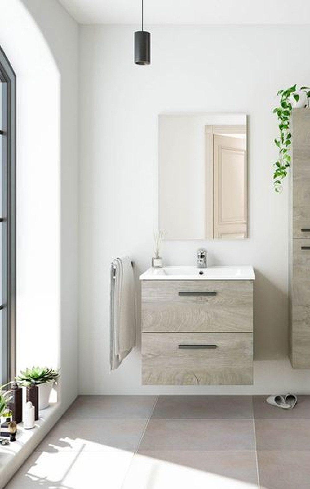 FORES HABITAT Waschbeckenunterschrank in Alaska-Eiche - 60x57x45 (BxHxT)