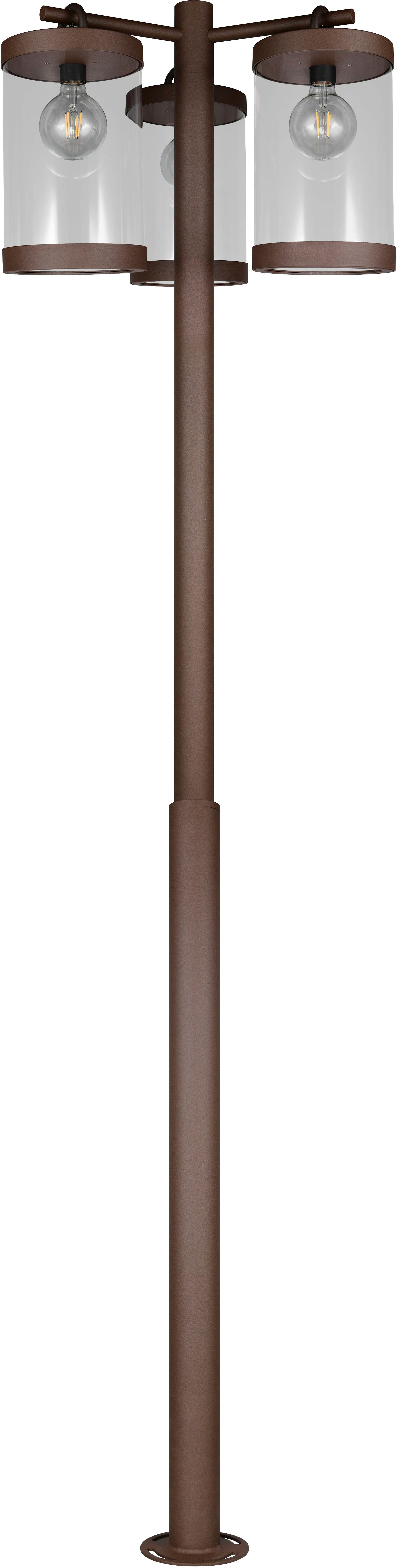 TRIO Leuchten Außen-Stehlampe SAMBESI, Große Garten Stehleuchte Höhe 240cm, IP44 Dämmerungssensor, Leuchtmittel wechselbar, warmweiß - kaltweiß, Outdoor Stehlampe 3-flammig, exkl 3x E27 max 28W, Alu Druckguss
