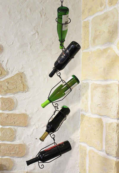 Ambiente Haus Flaschenhalter Flaschenhalter 95206 zum hängen 5-Tlg. 110 cm aus Metall Flaschenständer Weinregal