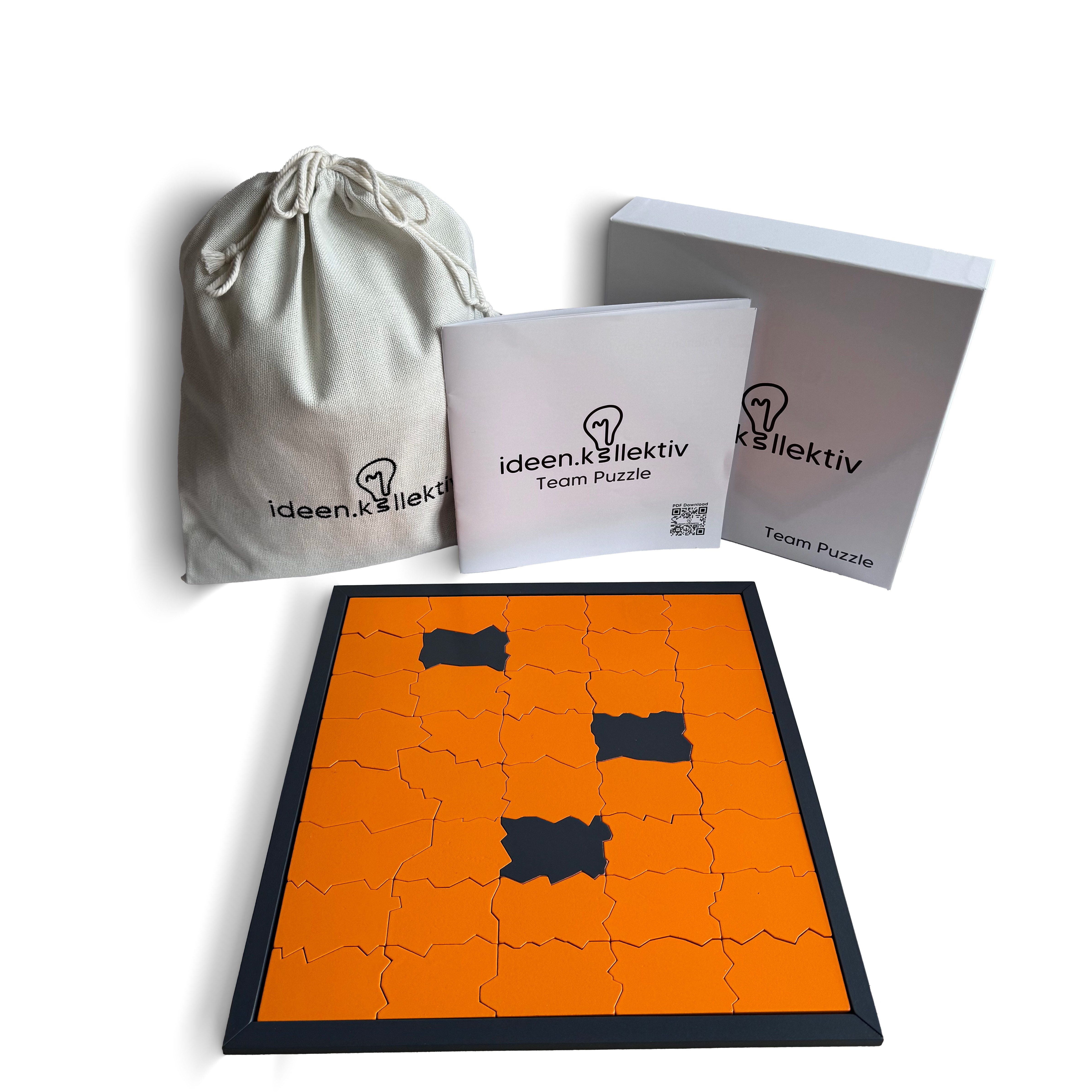 ideen.kollektiv Lernspielzeug ideen.kollektiv Team Puzzle (Teambuilding Spiel & Teamtraining Tool aus Holz, für Workshop, Coaching & Teamentwicklung), fördert Kommunikation, Zusammenarbeit & Perspektivwechsel