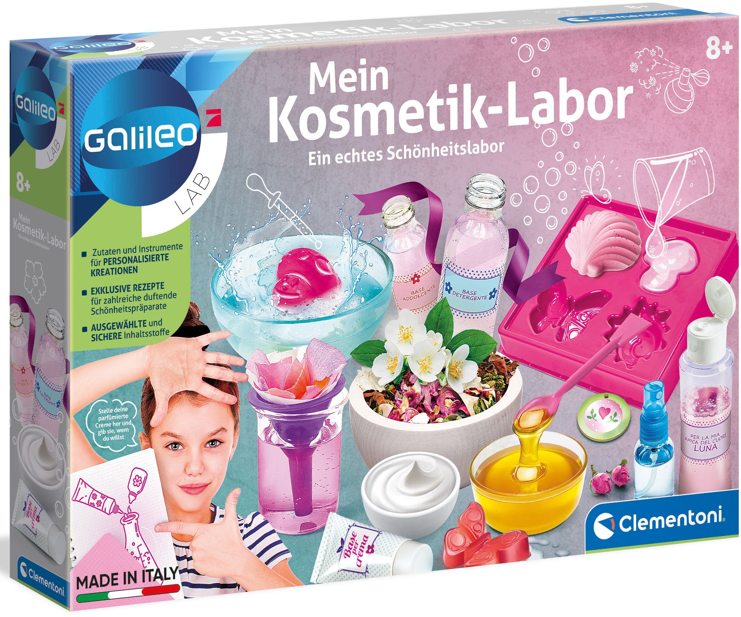 Clementoni® Experimentierkasten Galileo, Mein Kosmetik-Labor, Made in Europe