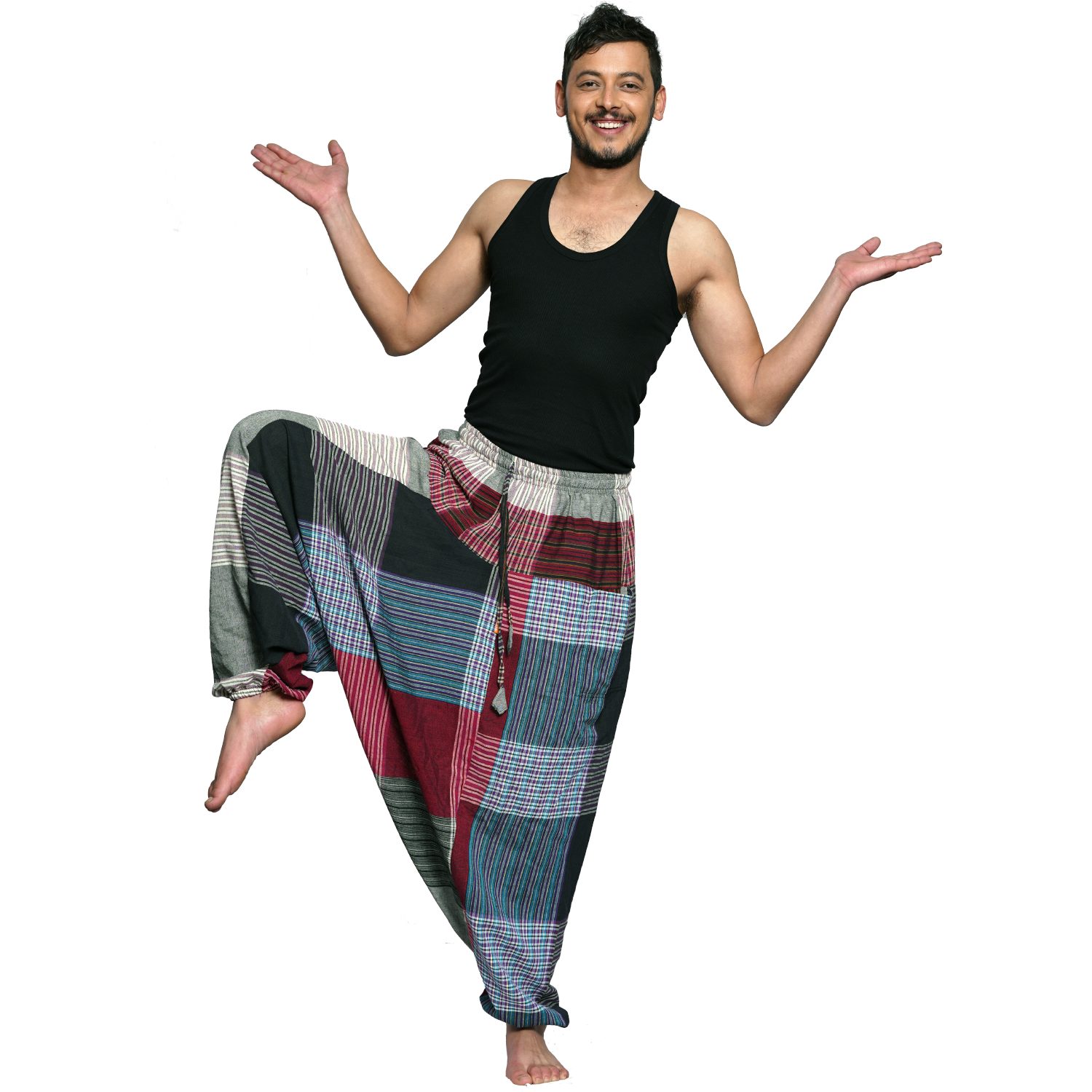 SIMANDRA Haremshose Singharaja Herren Freizeithose (1-tlg) mit elastischem Bund
