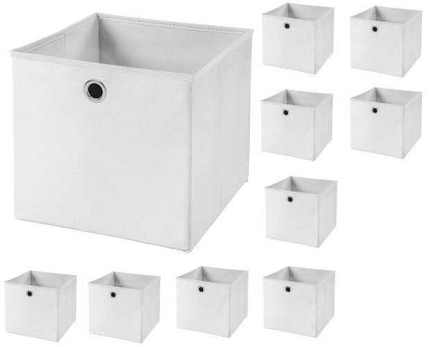 StickandShine Aufbewahrungsbox “10 Stück 32 x 32 x 32 cm Faltbox ohne Deckel Stoffbox Aufbewahrungsbox (10er SET 32x32x32) in verschiedenen Farben 32cm”
