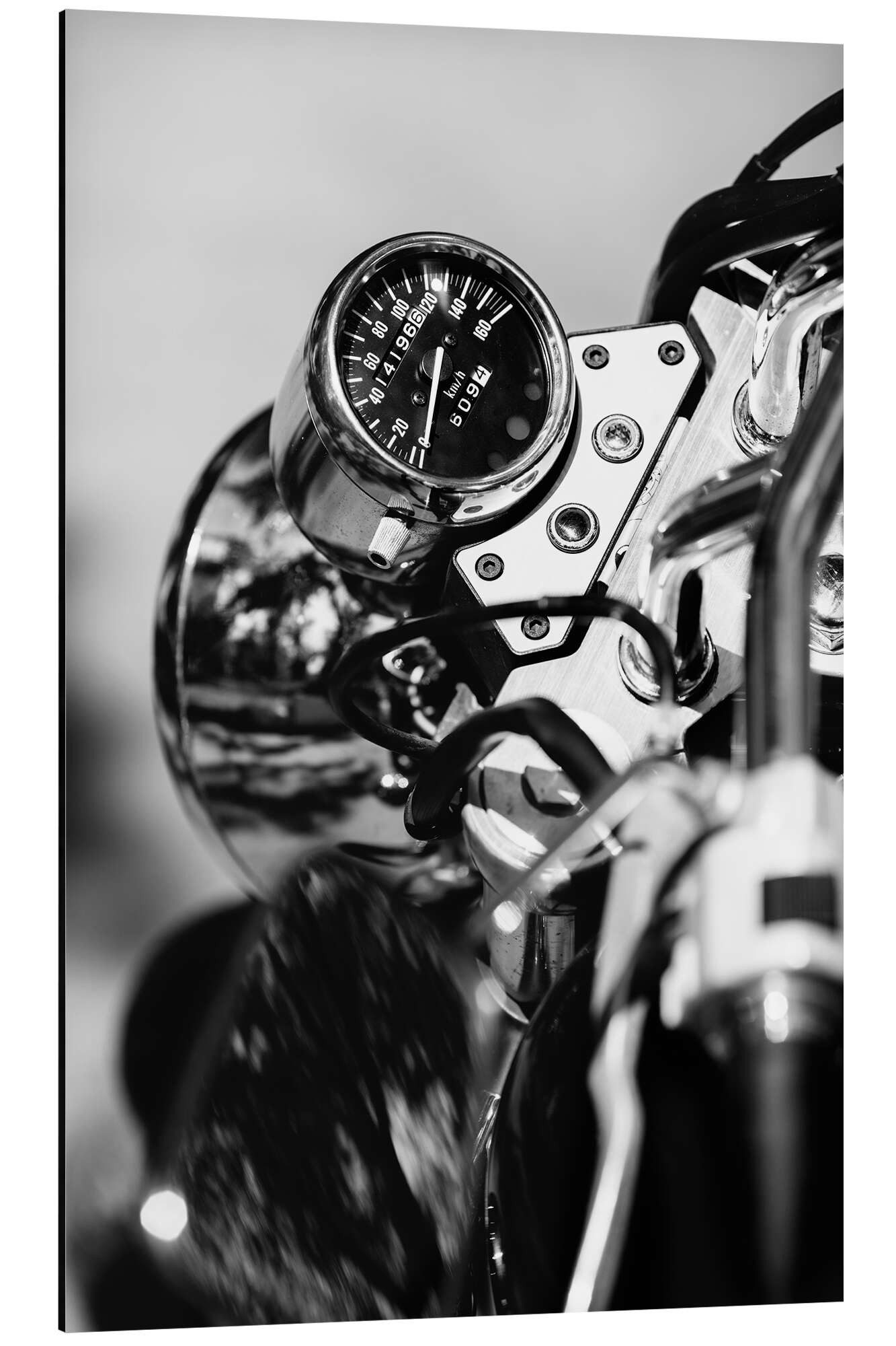 Posterlounge Wandbild Tachometer eines Motorrades, Editors Choice, erhältlich als Poster, Leinwandbild, Wandsticker oder Acrylglasbild
