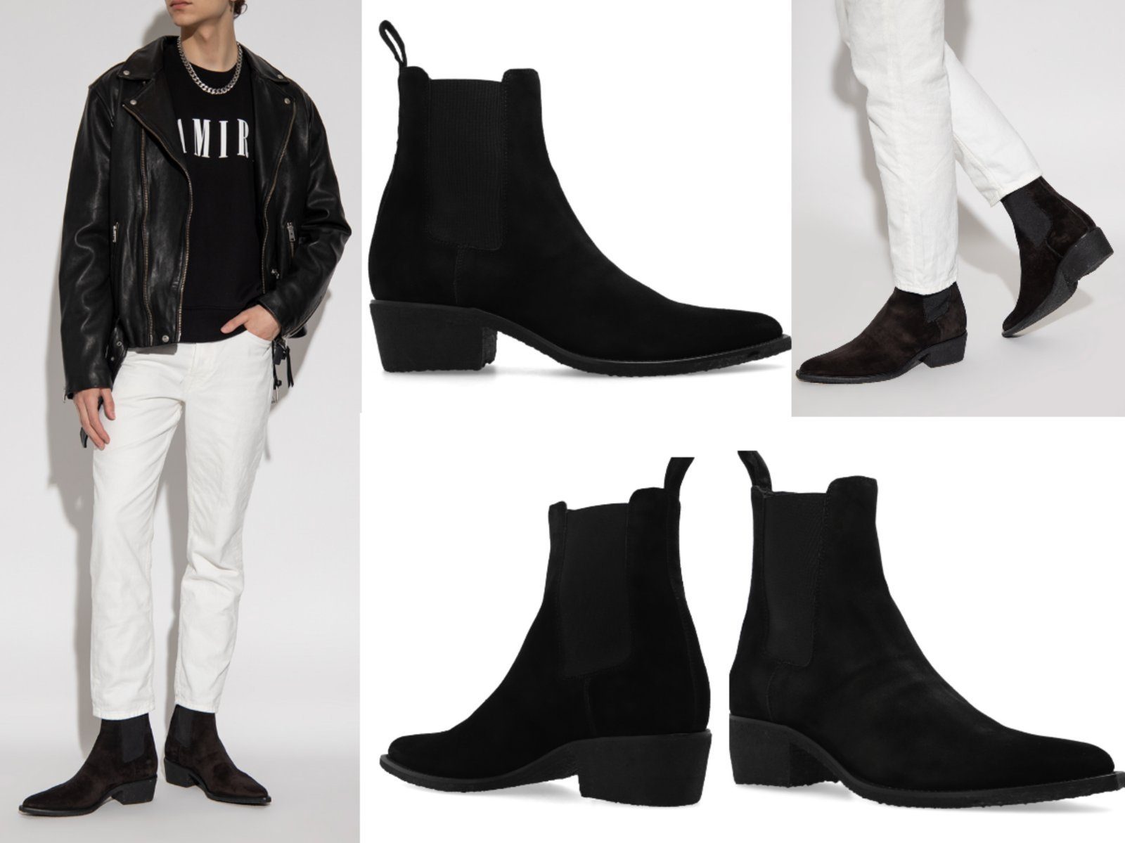 Ami Ami AMIRI Suede Crepe Sole Boot Heeled Biker Stiefel Schuhe Iconic ...