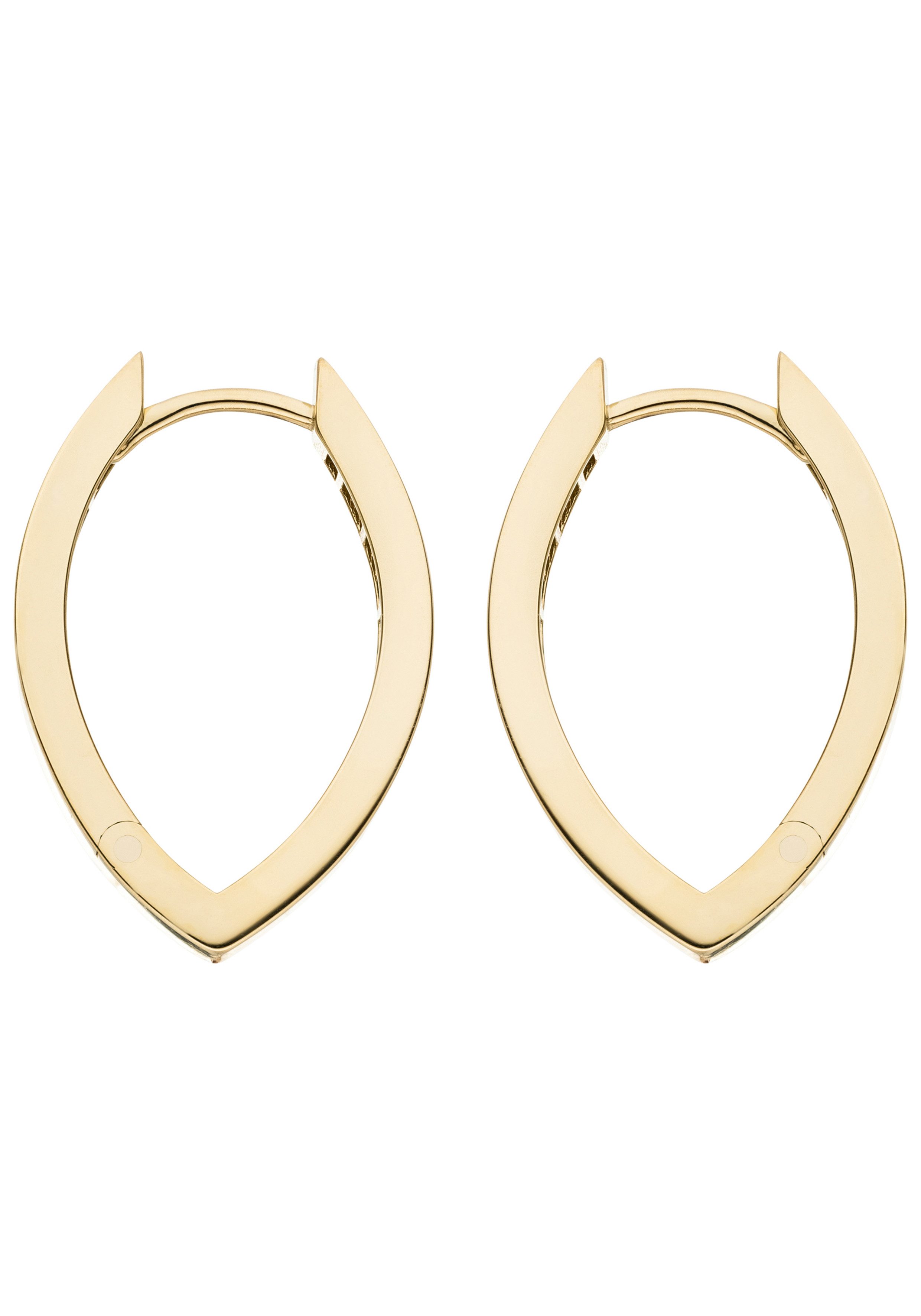 JOBO Paar Creolen Ohrringe spitz oval 21 mm, 8 Karat 333 Gold