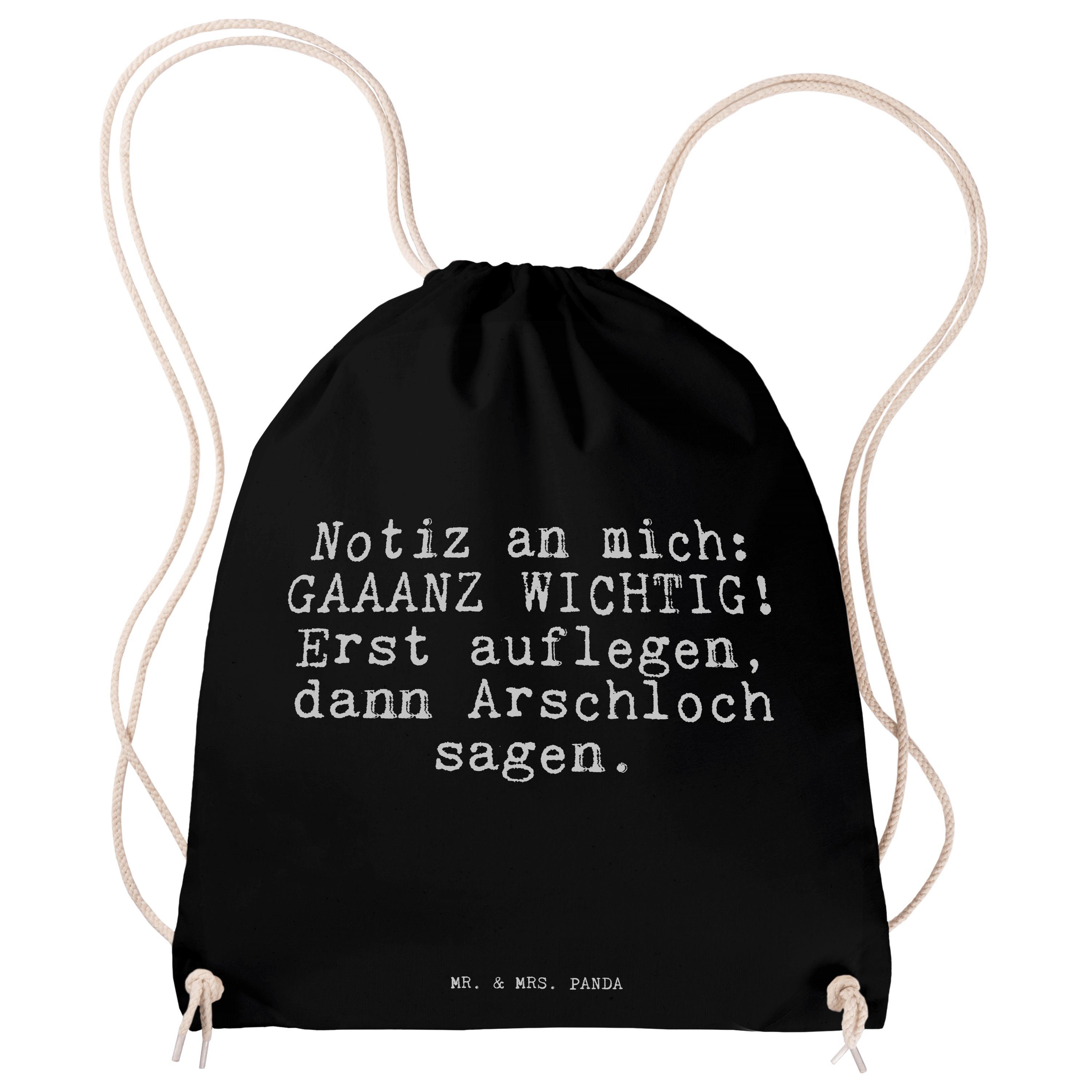 mich: - Junggesellinnenabschie (1-tlg) Geschenk, an Notiz Mrs. Mr. Panda & - Schwarz Sporttasche GAAANZ...