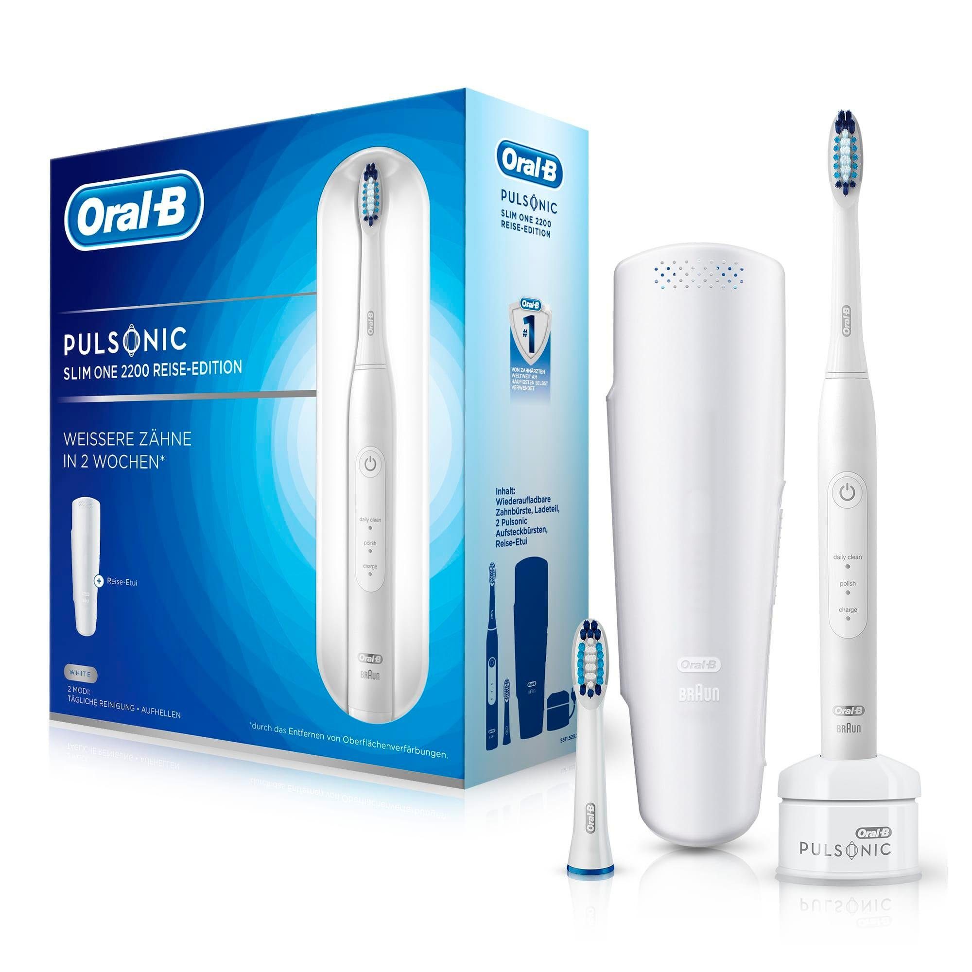 Oral B Schallzahnbürste Pulsonic Slim One 2200, Aufsteckbürsten: 2 St ...