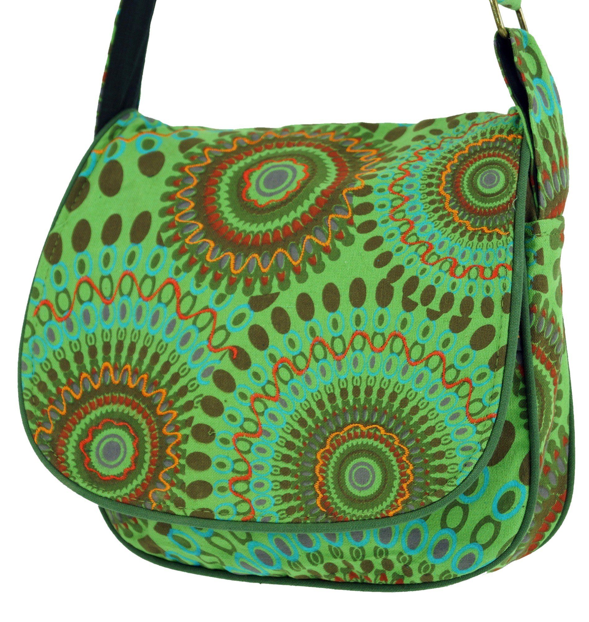 - Guru-Shop Schultertasche Tasche, Tasche grün Goa Hippie Schultertasche,