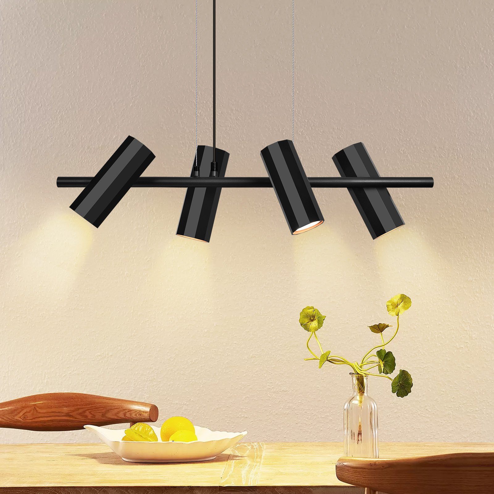 Nettlife Pendelleuchte Hängelampe GU10 Wohnzimmer Pendelleuchte Modern, höhenverstellbar, LED wechselbar, Wohnzimmer Küche Schlafzimmer
