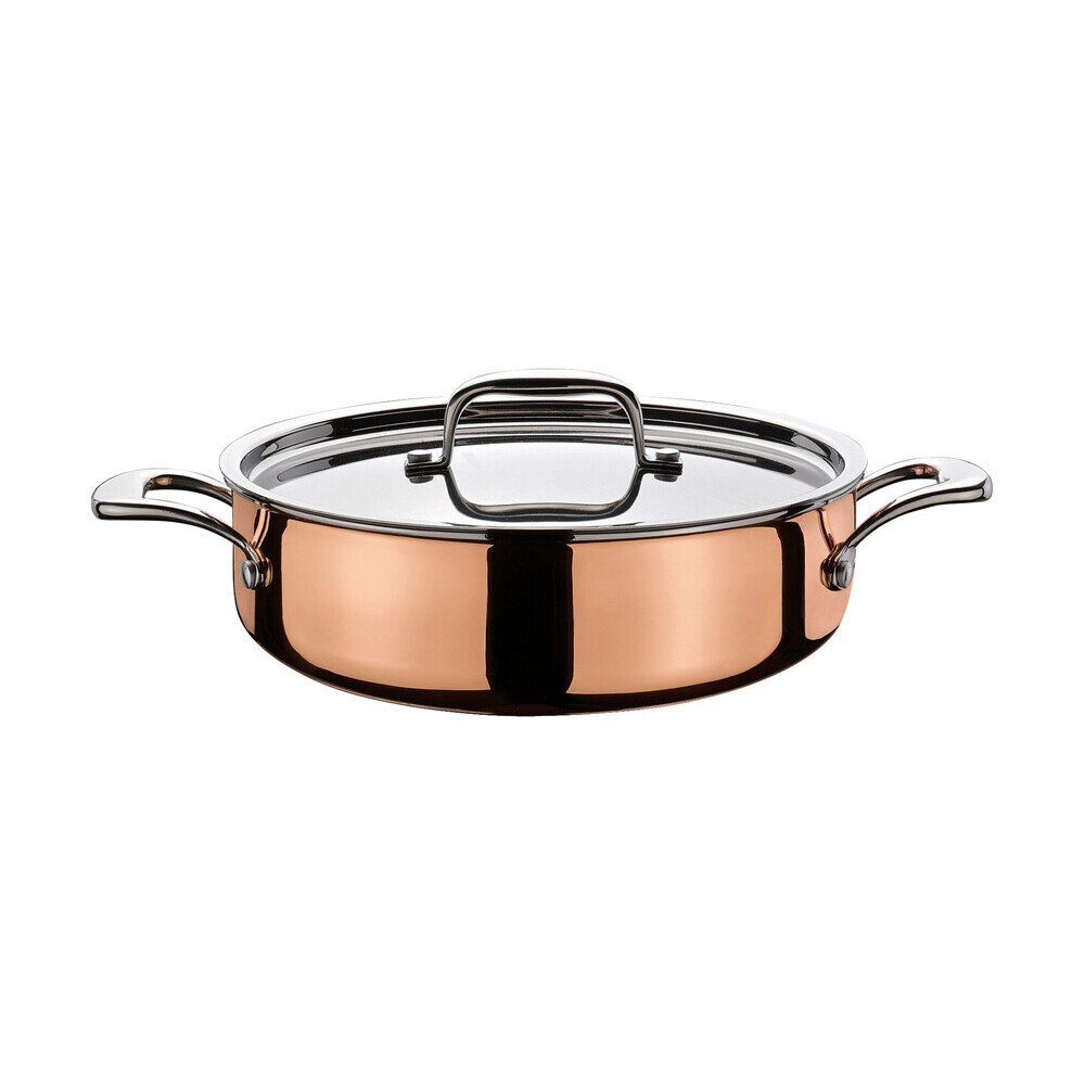 Spring Bräter Gourmettopf mit Deckel 28cm Culinox, Aluminium, Edelstahl, Kupfer, 4l, Edelstahl mit Aluminiumkern, nicht spülmaschinengeeignet