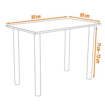 AKKE Esstisch, Esszimmertisch mit weißen Beinen Küchentisch Bürotisch 2mm PVC
