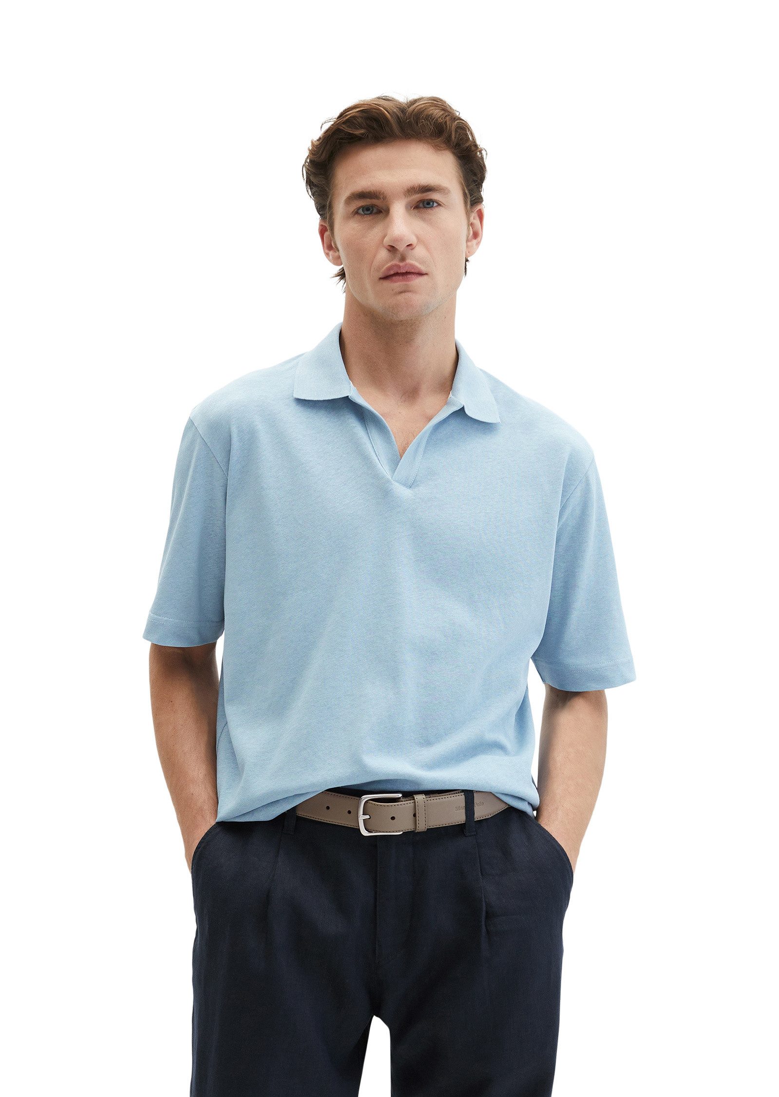 Marc O'Polo Poloshirt aus Baumwoll-Leinen-Mix