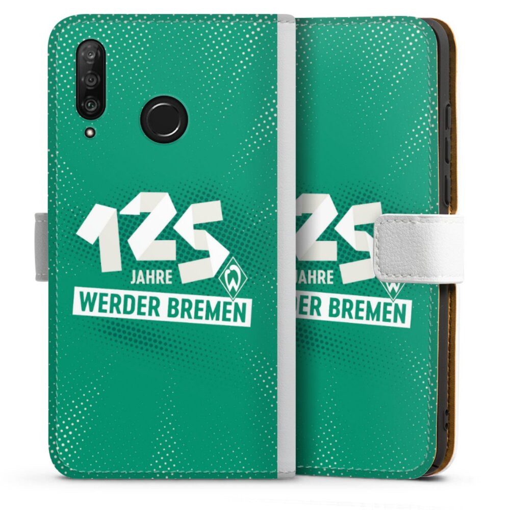 DeinDesign Handyhülle 125 Jahre Werder Bremen Offizielles Lizenzprodukt, Huawei P30 Lite Premium Hülle Handy Flip Case Wallet Cover