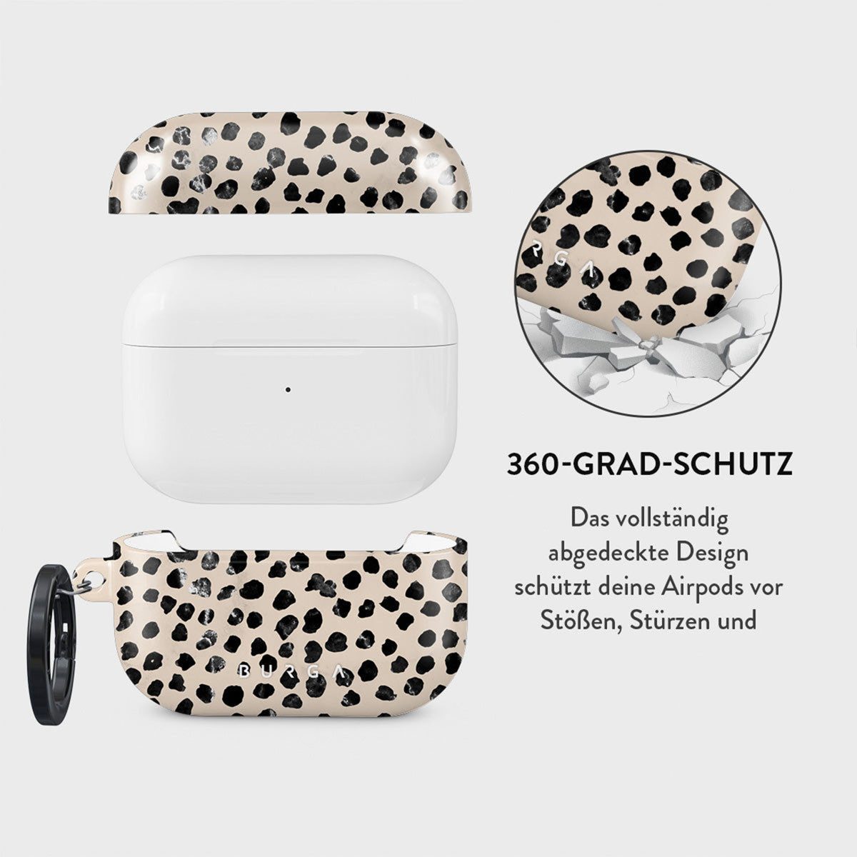 BURGA Kopfhörer-Schutzhülle Burga Hard Case für das Apple AirPods Pro 2 - Almond Latte