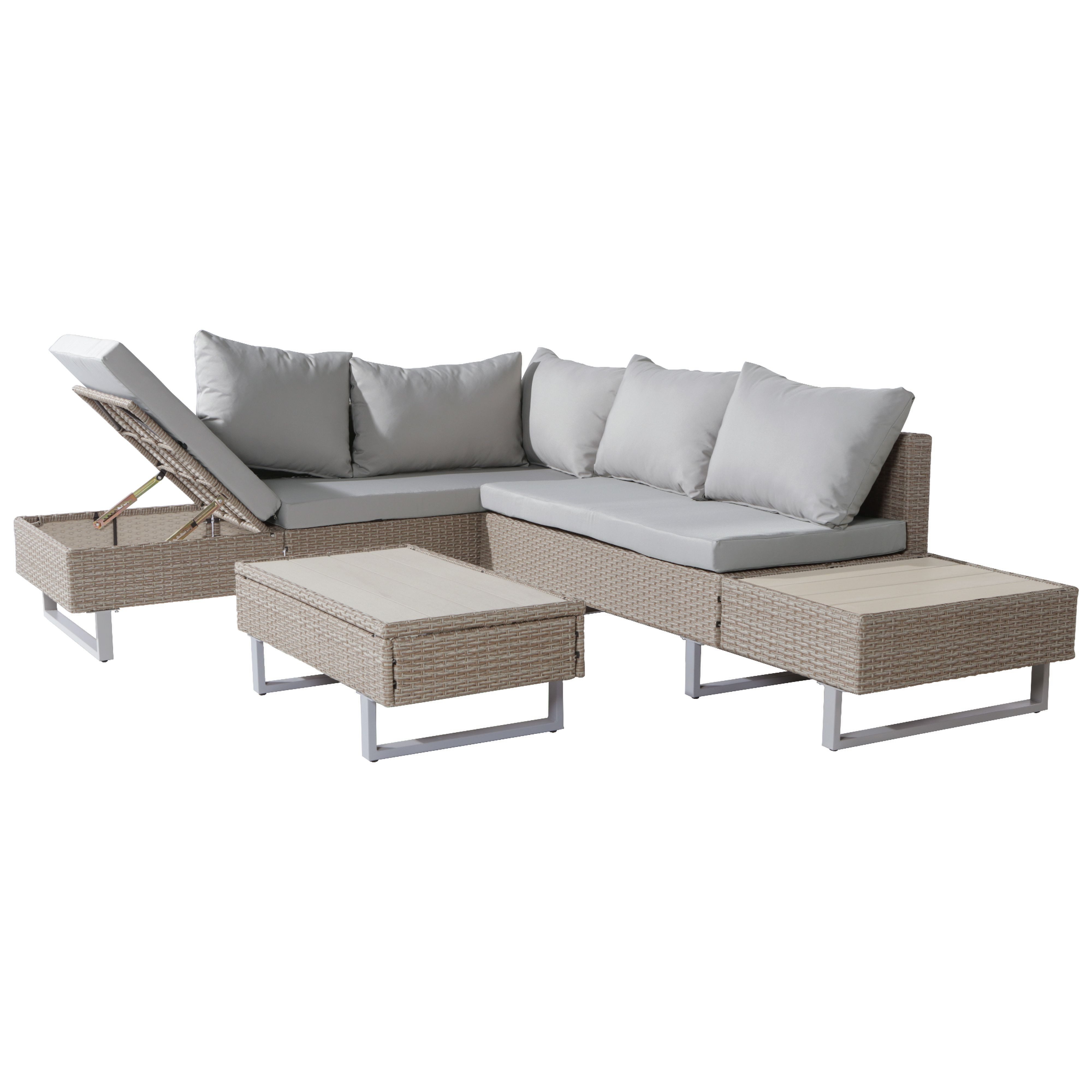 BlingBin Gartenlounge-Set Gartengarnitur Sitzgruppe Sofa Lounge, günstig online kaufen