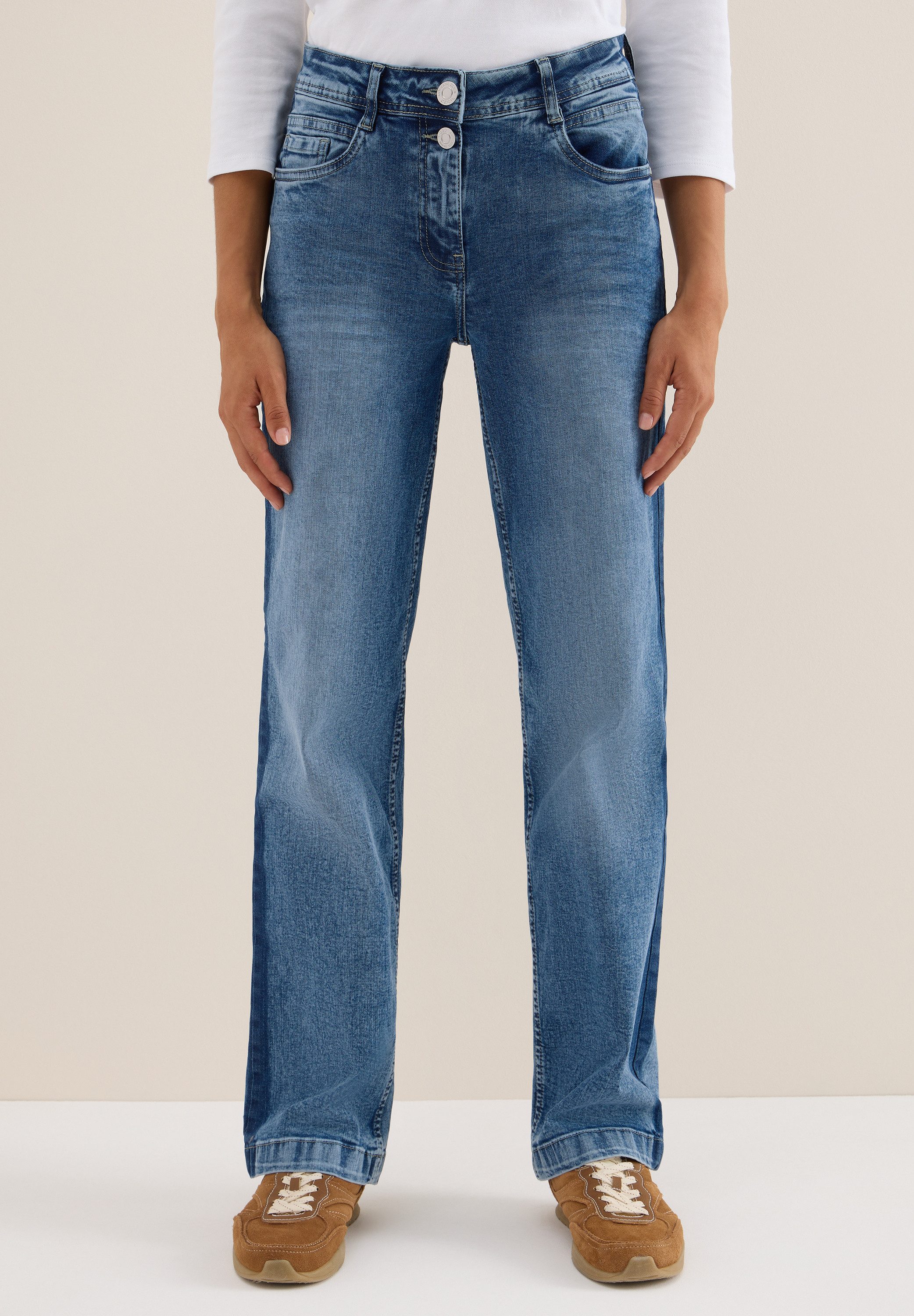 CECIL Loose-fit-Jeans aus Baumwolle mit Stretchanteil