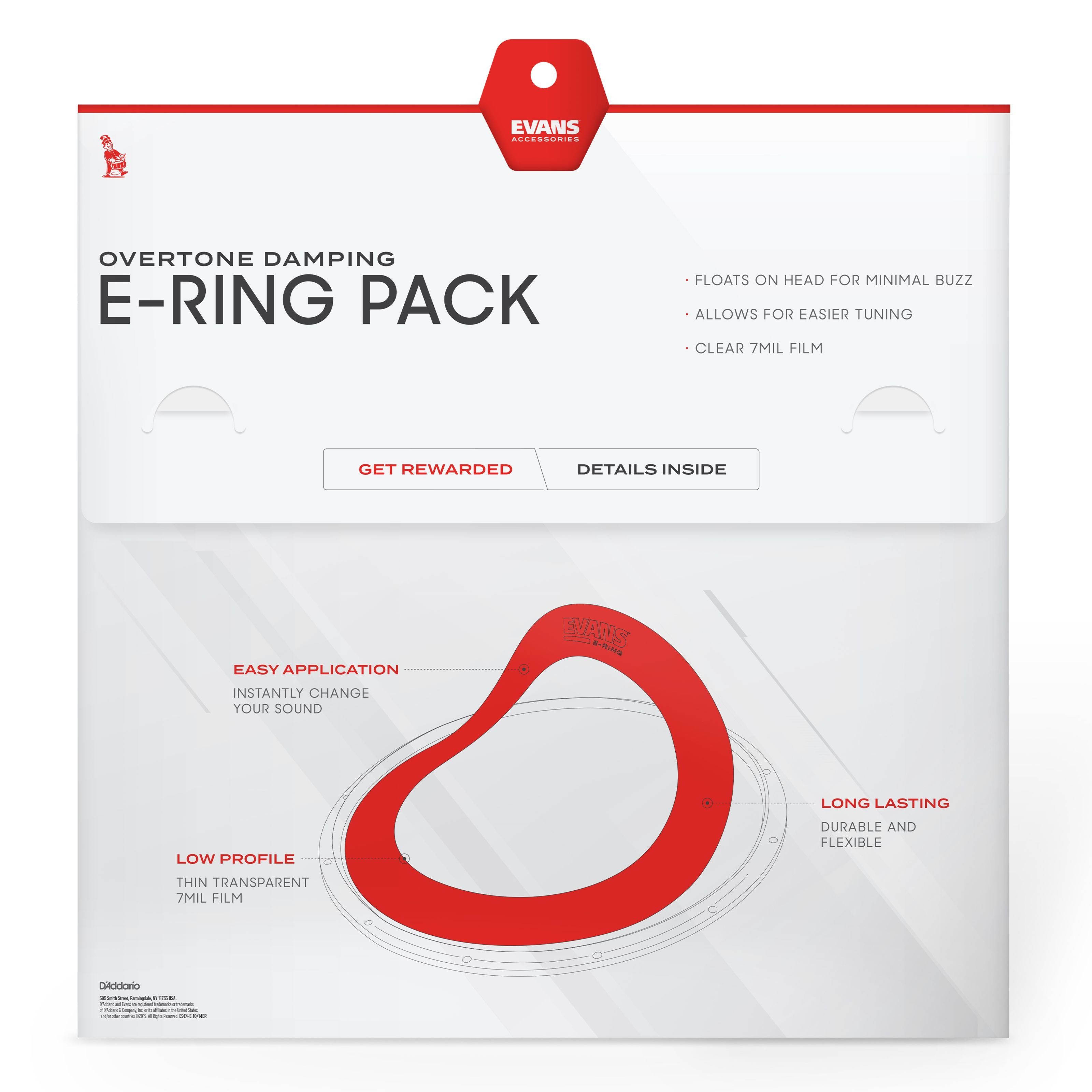 Evans Bass Drum,E-Ring Pack Fusion 10" 12" 2x 14", Zubehör für Drums, Fell-Zubehör, E-Ring Pack Fusion 10", 12", 2x 14" - Zubehör für Drumfelle
