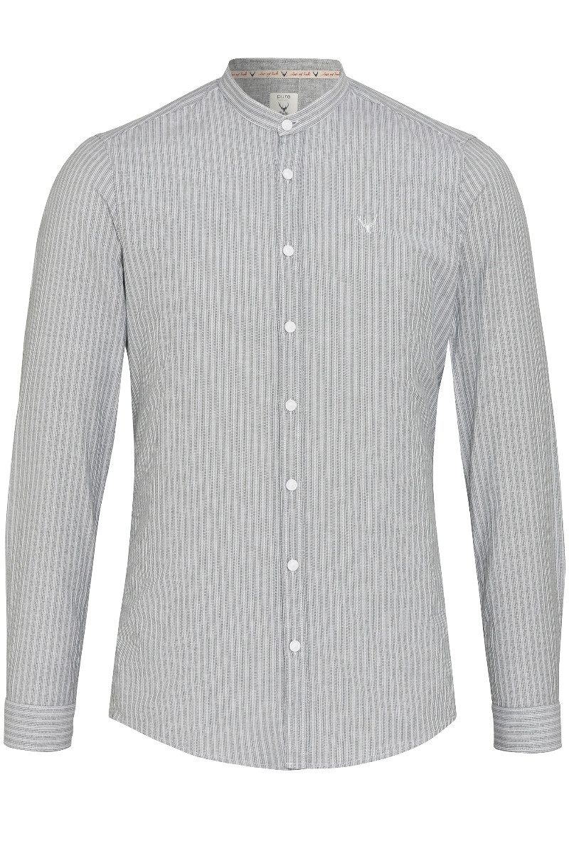 Pure Langarmhemd Stehkragenhemd Slim Fit günstig online kaufen