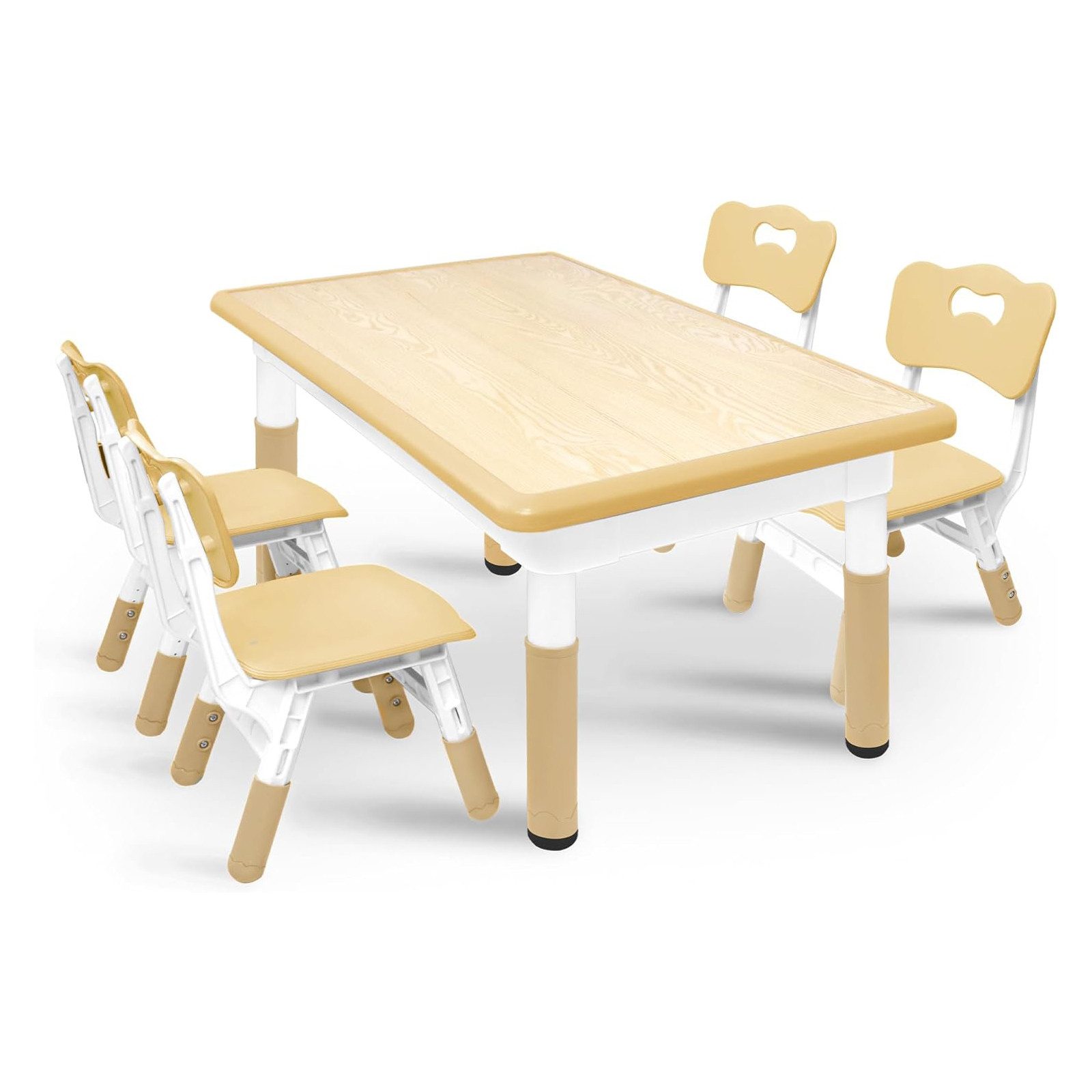 Kindersitzgruppe Kindertisch 4 Stühlen Set Höhenverstellbar Kinderzimmer Möbel