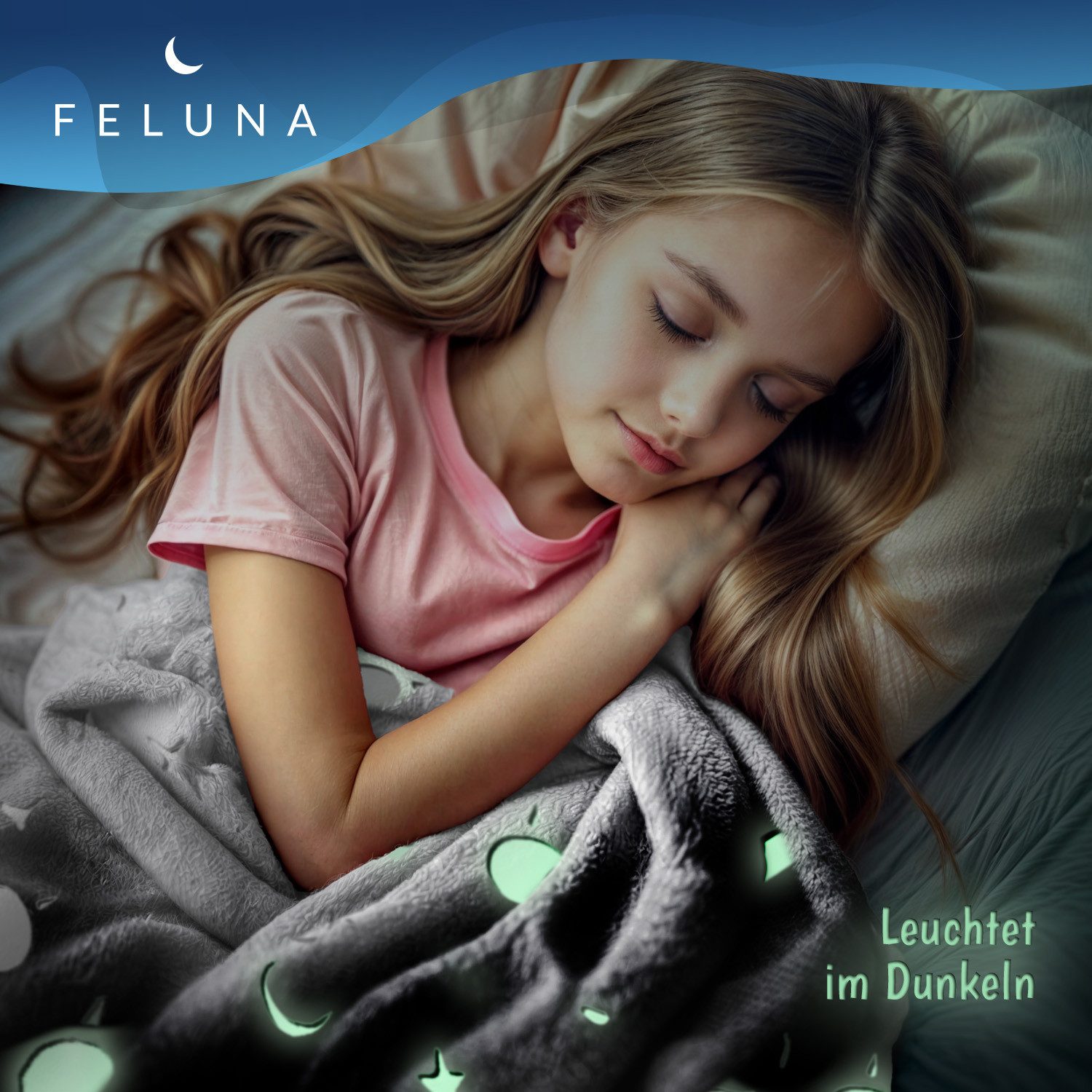 Wohndecke Kuscheldecke mit leuchtenden Sternen, Feluna, günstig online kaufen
