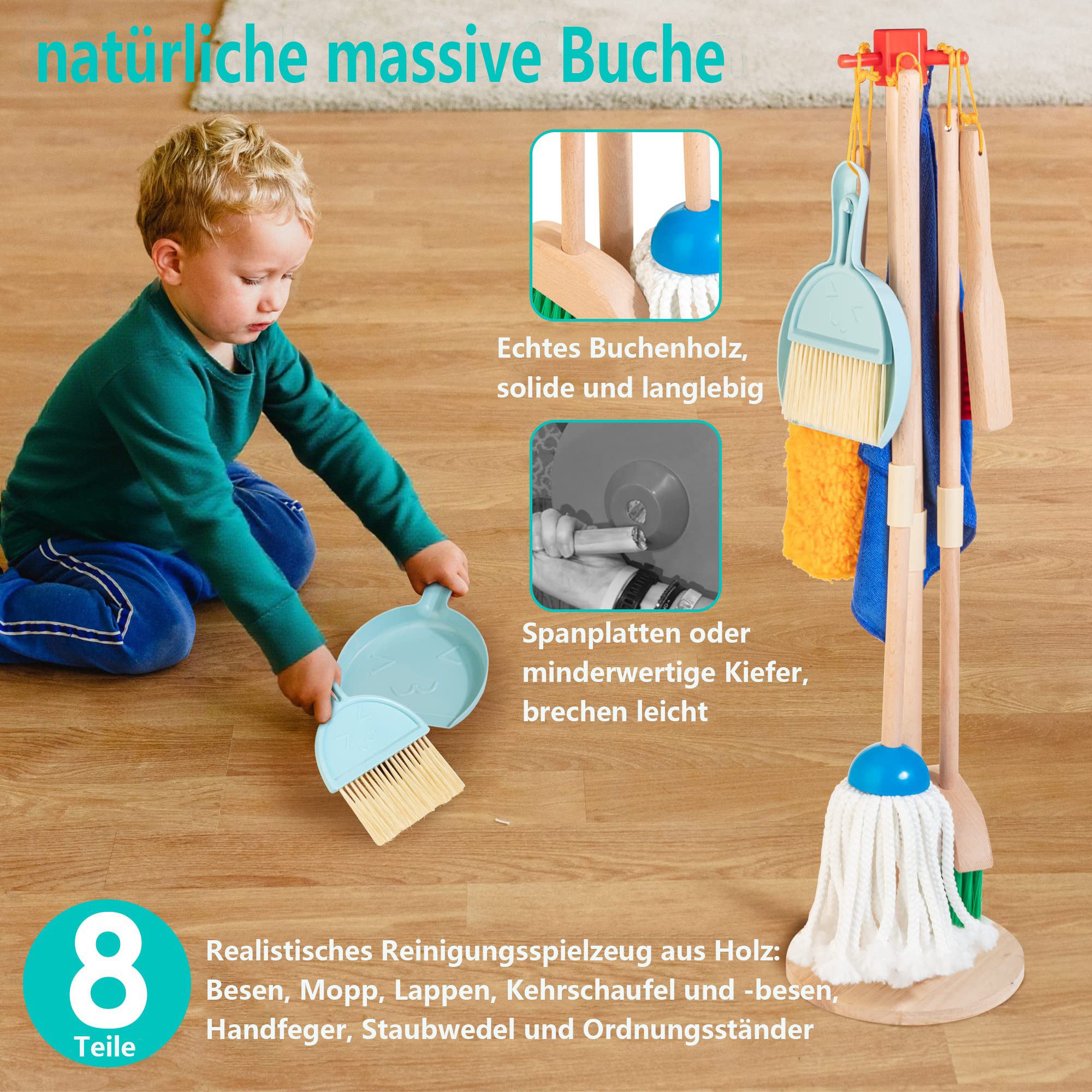 CLTYQ Kinder-Besen Spielzeug-Putzset, Reinigungsspielzeug-Set für Kinder, R günstig online kaufen