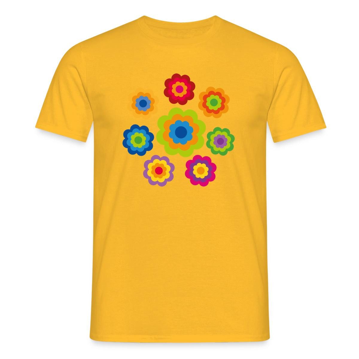 Spreadshirt T-Shirt 70er Jahre Hippie Flower Power Kostüm Blumen Fasching Männer T-Shirt (1-tlg)