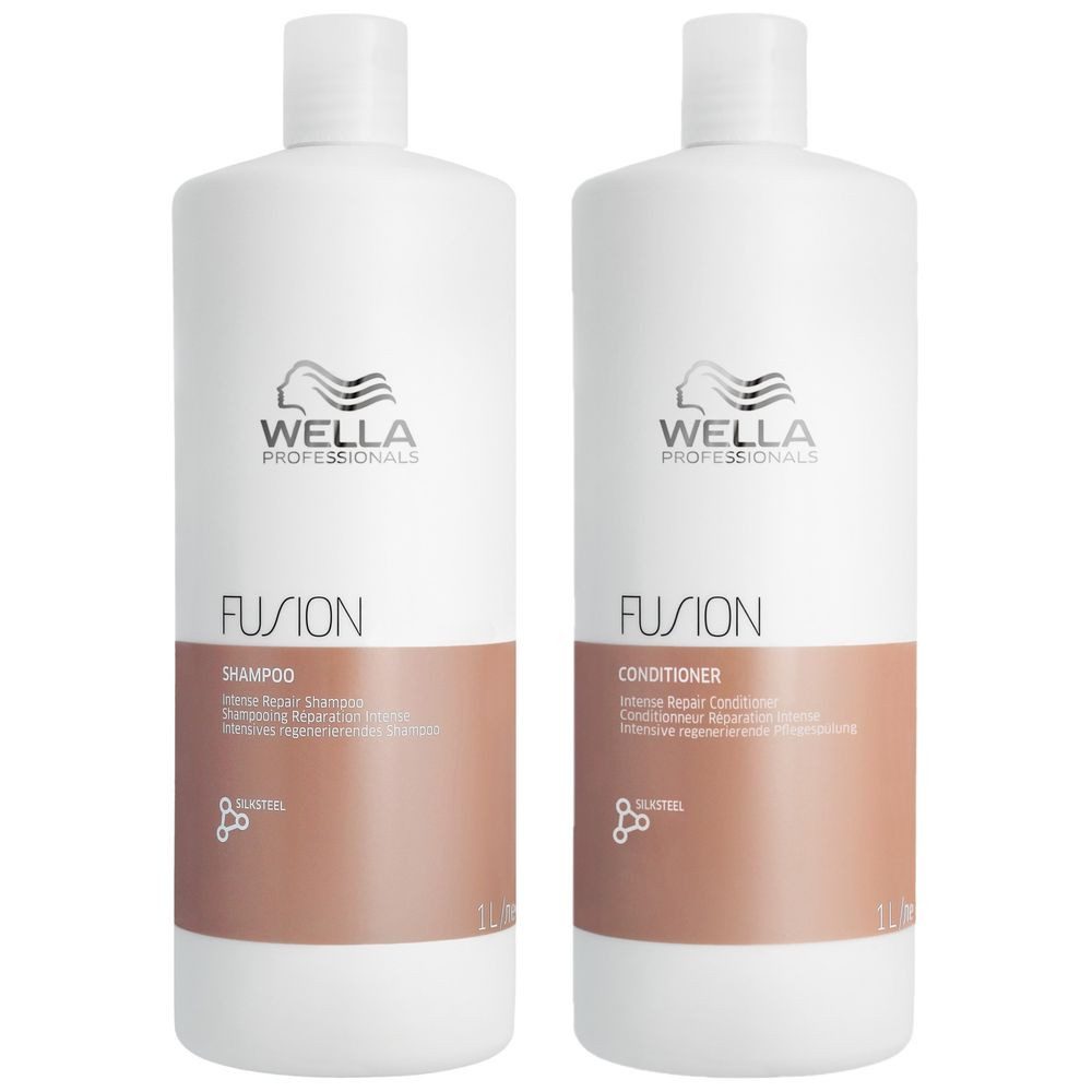 Wella Professionals Haarpflege-Set Fusion Intense Repair Shampoo 1000ml + Conditioner 1000ml