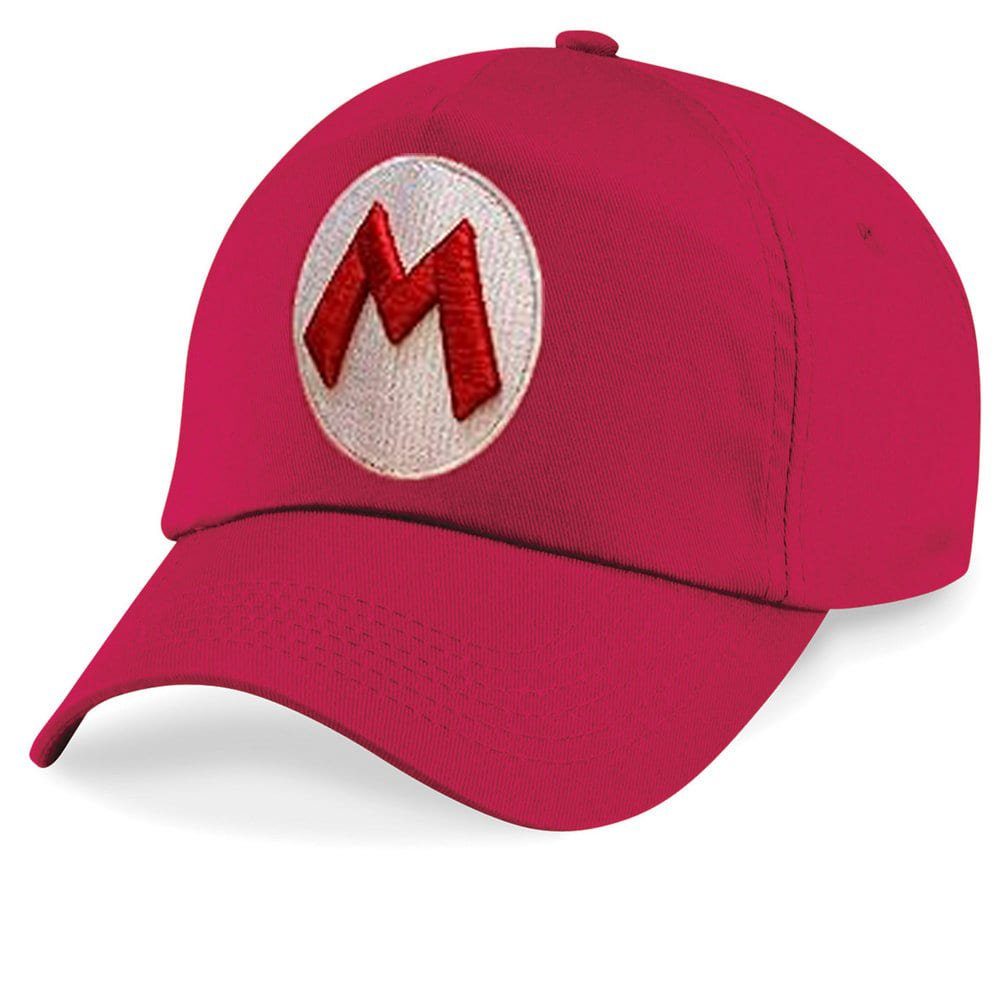Blondie & Brownie Baseball Cap Kinder Mario Luigi Logo Stick Patch in Grün und Rot Kinder Mario Baseball Cap rot mit Stick Patch Retro Gaming Style