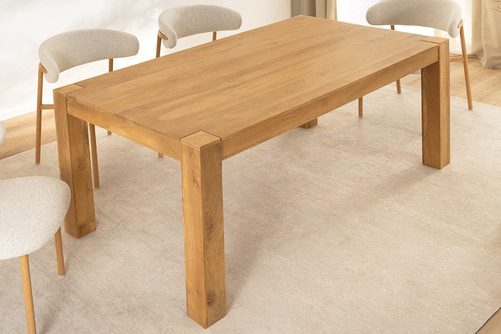 riess-ambiente Esstisch MAKASSAR 160cm natur - Mangoholz, cream finish, lackiert, rechteckig, Massivholztisch mit einzigartiger Maserung für bis zu 6 Personen