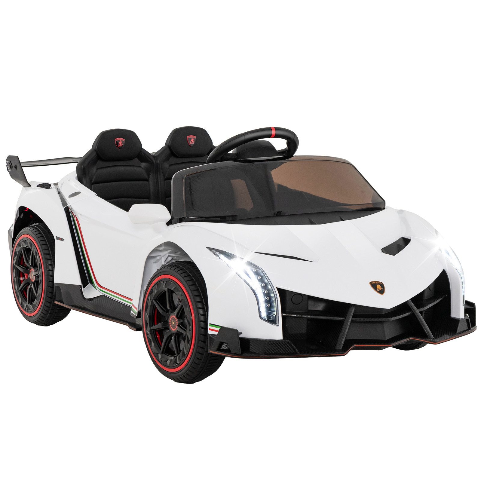 COSTWAY Elektro-Kinderauto, Lamborghini Kinder Elektroauto mit Hupe, Musik