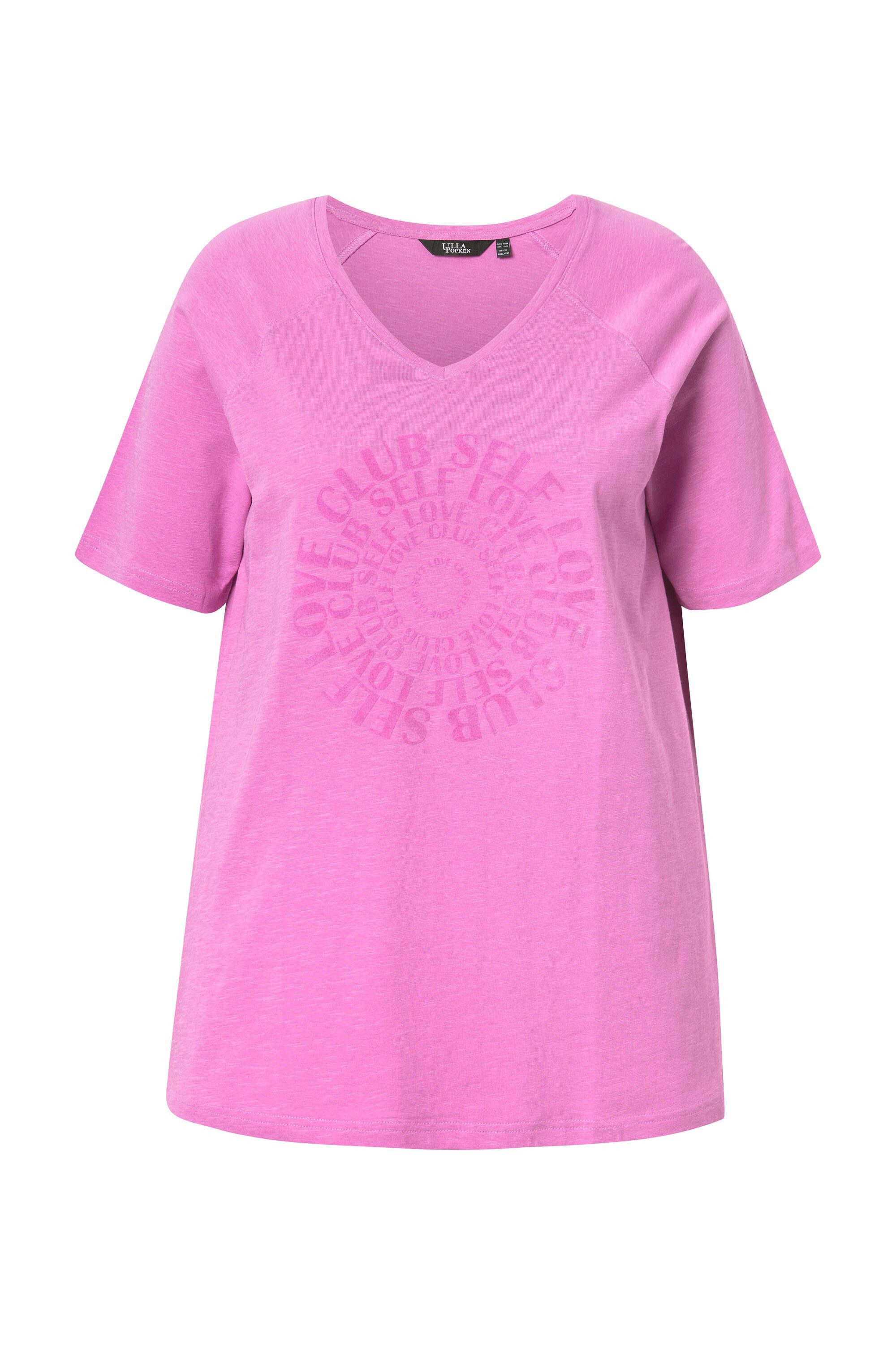 Ulla Popken T-Shirt T-Shirt Flockdruck V-Ausschnitt günstig online kaufen
