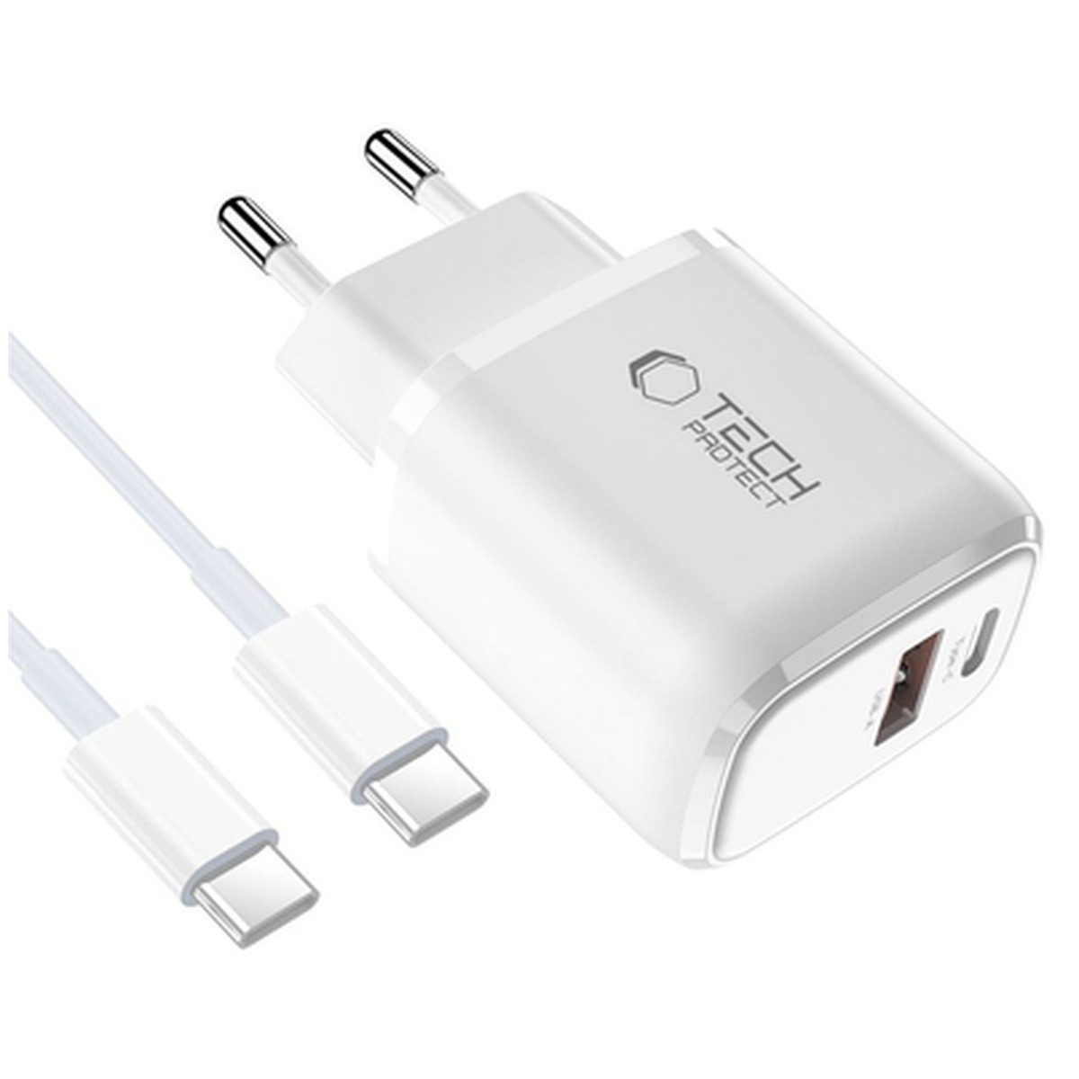 TECH PROTECT Tech Protect NCA45W GAN 2 Port 45W WandLadegerät mit USB-C Smartphone-Ladegerät