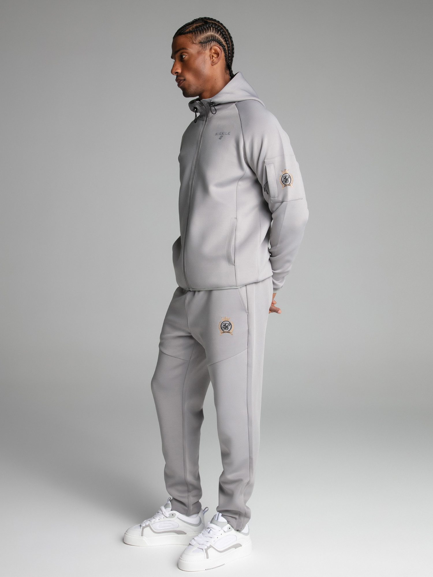 Siksilk Hoodie SikSilk Herren Grauer Full günstig online kaufen