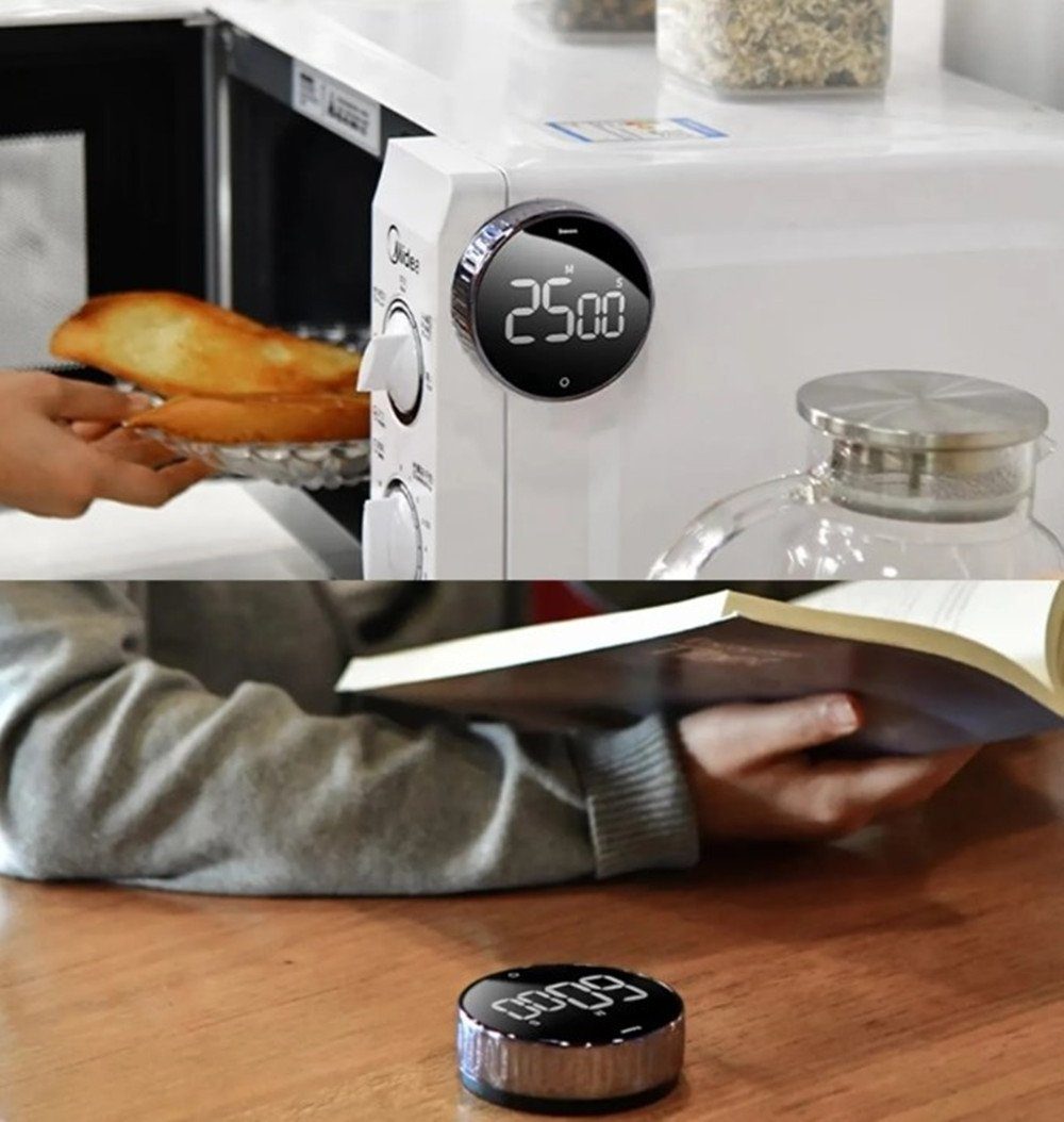 Kochtimer Uhr Countdown, Wecker Countdown Zähler Eieruhr Küchentimer Timer digitaler Wecker mechanischer manueller Küchentimer,Magnetischer XDeer